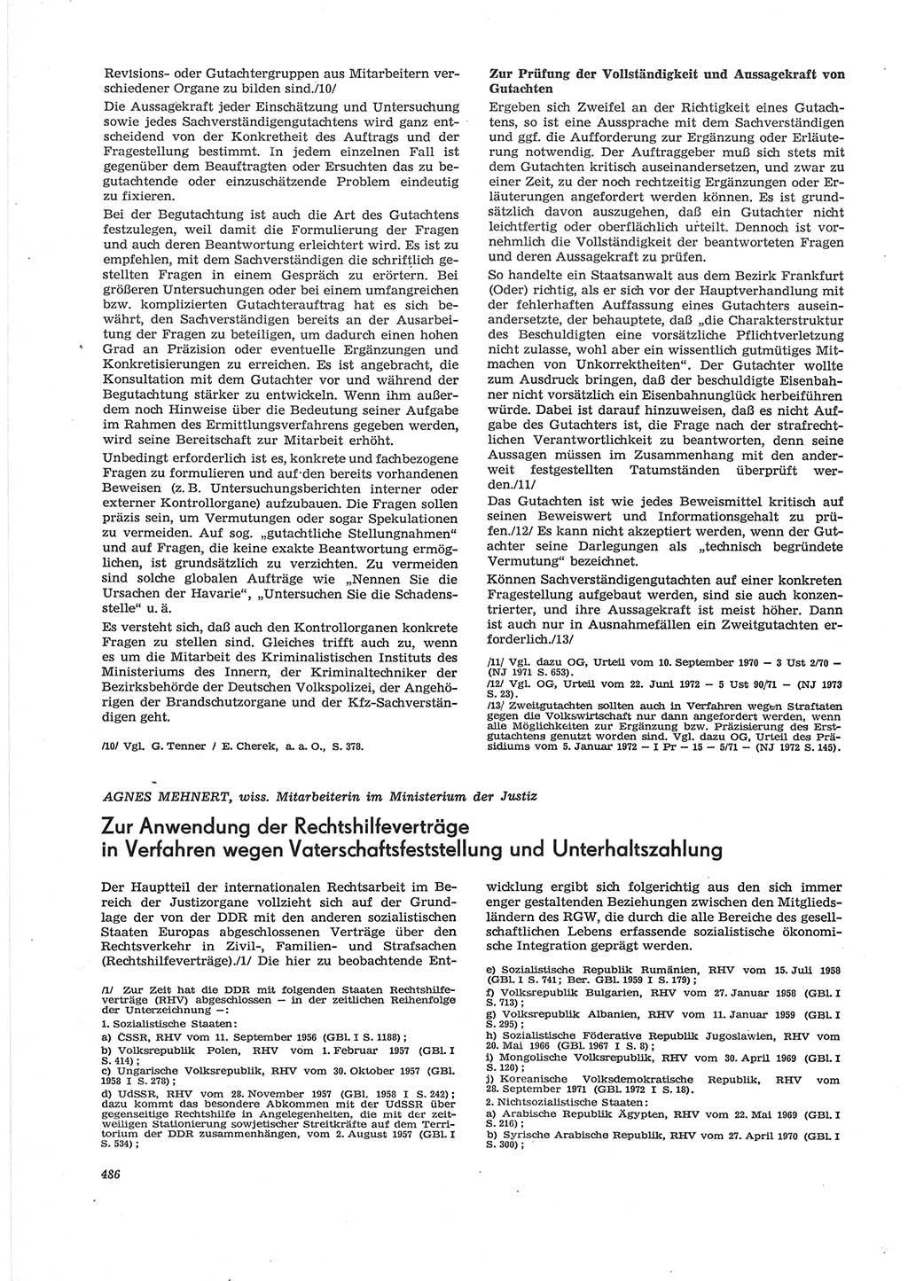 Neue Justiz (NJ), Zeitschrift für Recht und Rechtswissenschaft [Deutsche Demokratische Republik (DDR)], 28. Jahrgang 1974, Seite 486 (NJ DDR 1974, S. 486)