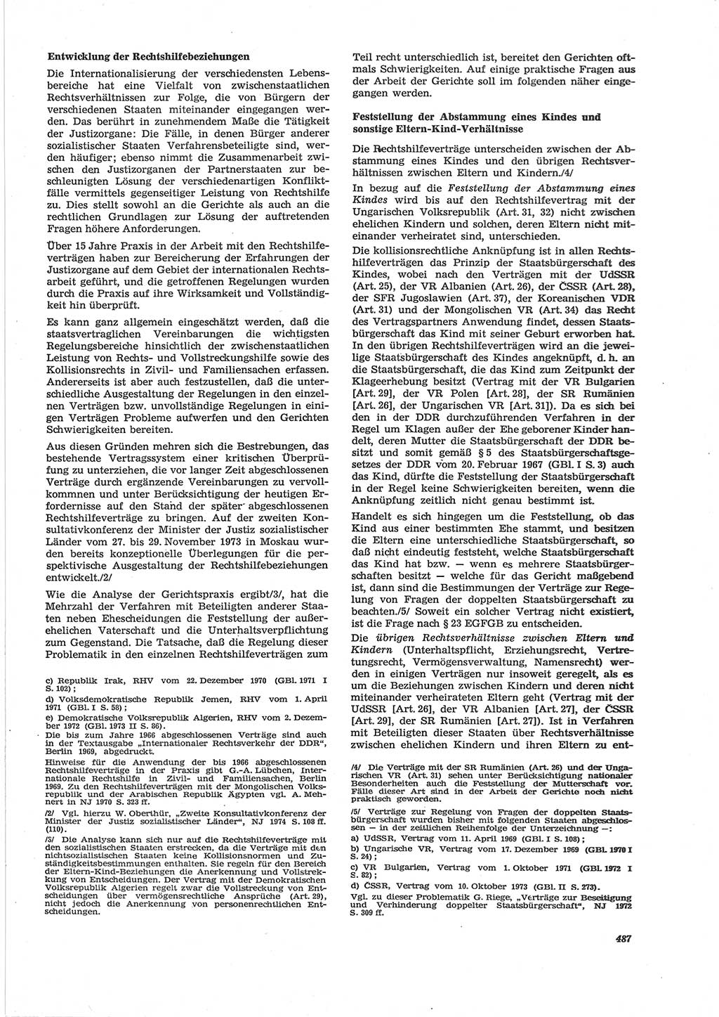 Neue Justiz (NJ), Zeitschrift für Recht und Rechtswissenschaft [Deutsche Demokratische Republik (DDR)], 28. Jahrgang 1974, Seite 487 (NJ DDR 1974, S. 487)