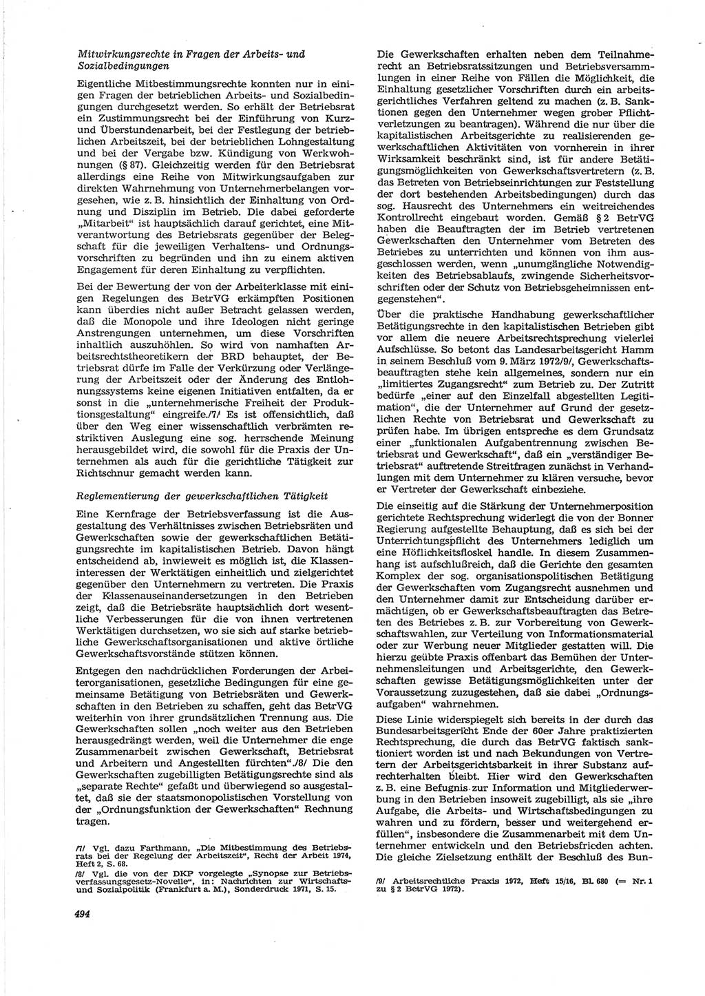 Neue Justiz (NJ), Zeitschrift für Recht und Rechtswissenschaft [Deutsche Demokratische Republik (DDR)], 28. Jahrgang 1974, Seite 494 (NJ DDR 1974, S. 494)
