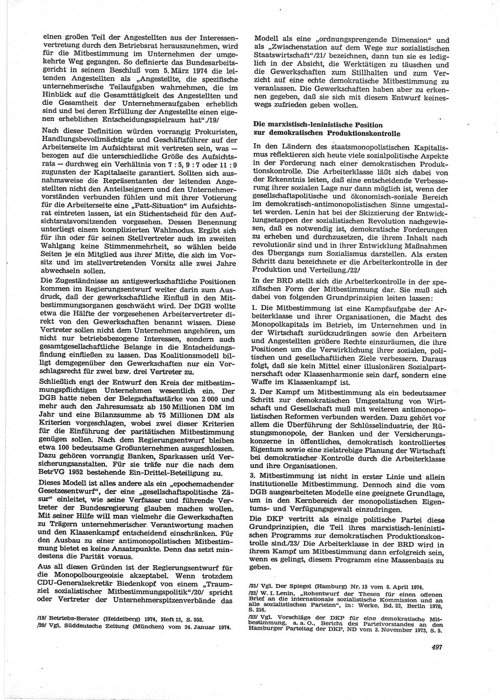 Neue Justiz (NJ), Zeitschrift für Recht und Rechtswissenschaft [Deutsche Demokratische Republik (DDR)], 28. Jahrgang 1974, Seite 497 (NJ DDR 1974, S. 497)