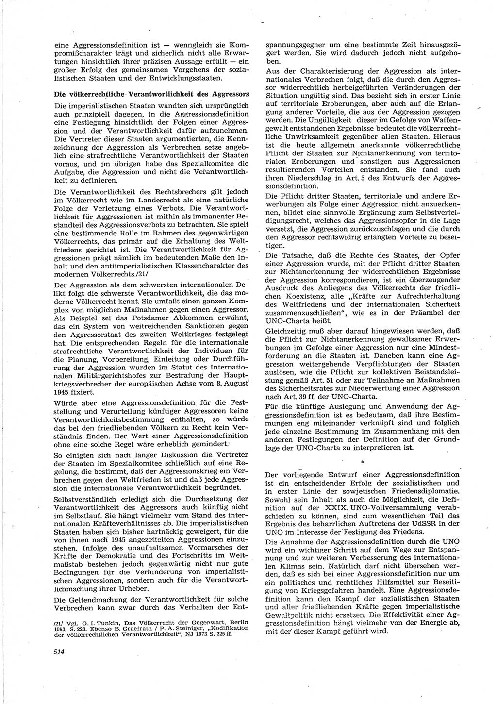 Neue Justiz (NJ), Zeitschrift für Recht und Rechtswissenschaft [Deutsche Demokratische Republik (DDR)], 28. Jahrgang 1974, Seite 514 (NJ DDR 1974, S. 514)