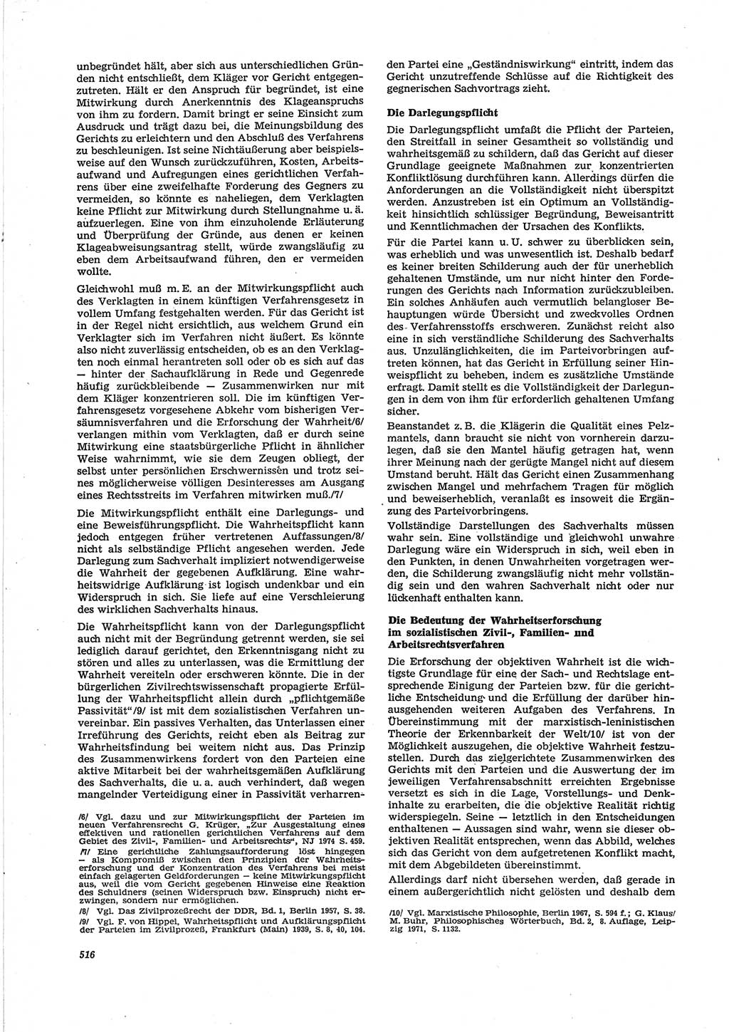 Neue Justiz (NJ), Zeitschrift für Recht und Rechtswissenschaft [Deutsche Demokratische Republik (DDR)], 28. Jahrgang 1974, Seite 516 (NJ DDR 1974, S. 516)