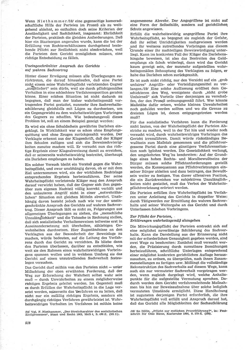 Neue Justiz (NJ), Zeitschrift für Recht und Rechtswissenschaft [Deutsche Demokratische Republik (DDR)], 28. Jahrgang 1974, Seite 518 (NJ DDR 1974, S. 518)