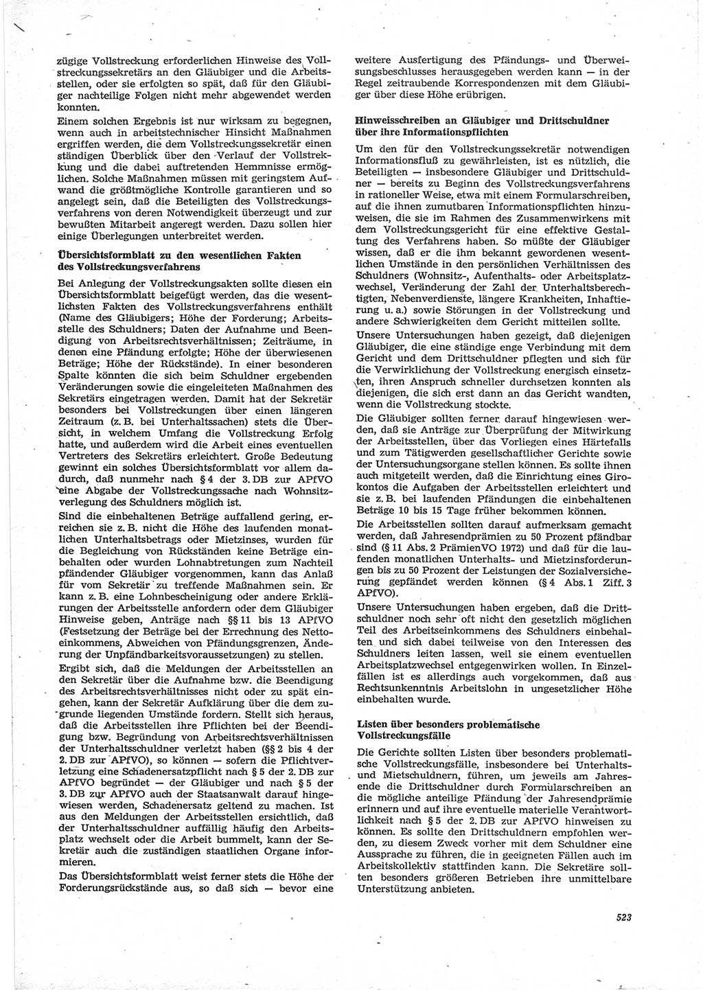 Neue Justiz (NJ), Zeitschrift für Recht und Rechtswissenschaft [Deutsche Demokratische Republik (DDR)], 28. Jahrgang 1974, Seite 523 (NJ DDR 1974, S. 523)