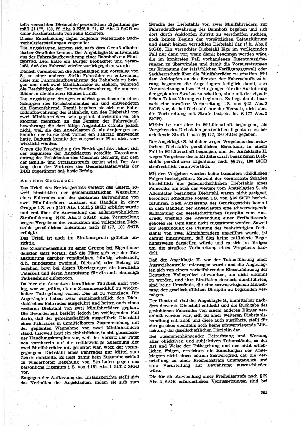 Neue Justiz (NJ), Zeitschrift für Recht und Rechtswissenschaft [Deutsche Demokratische Republik (DDR)], 28. Jahrgang 1974, Seite 565 (NJ DDR 1974, S. 565)