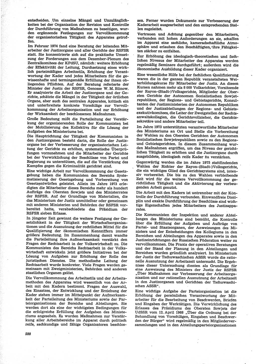 Neue Justiz (NJ), Zeitschrift für Recht und Rechtswissenschaft [Deutsche Demokratische Republik (DDR)], 28. Jahrgang 1974, Seite 588 (NJ DDR 1974, S. 588)