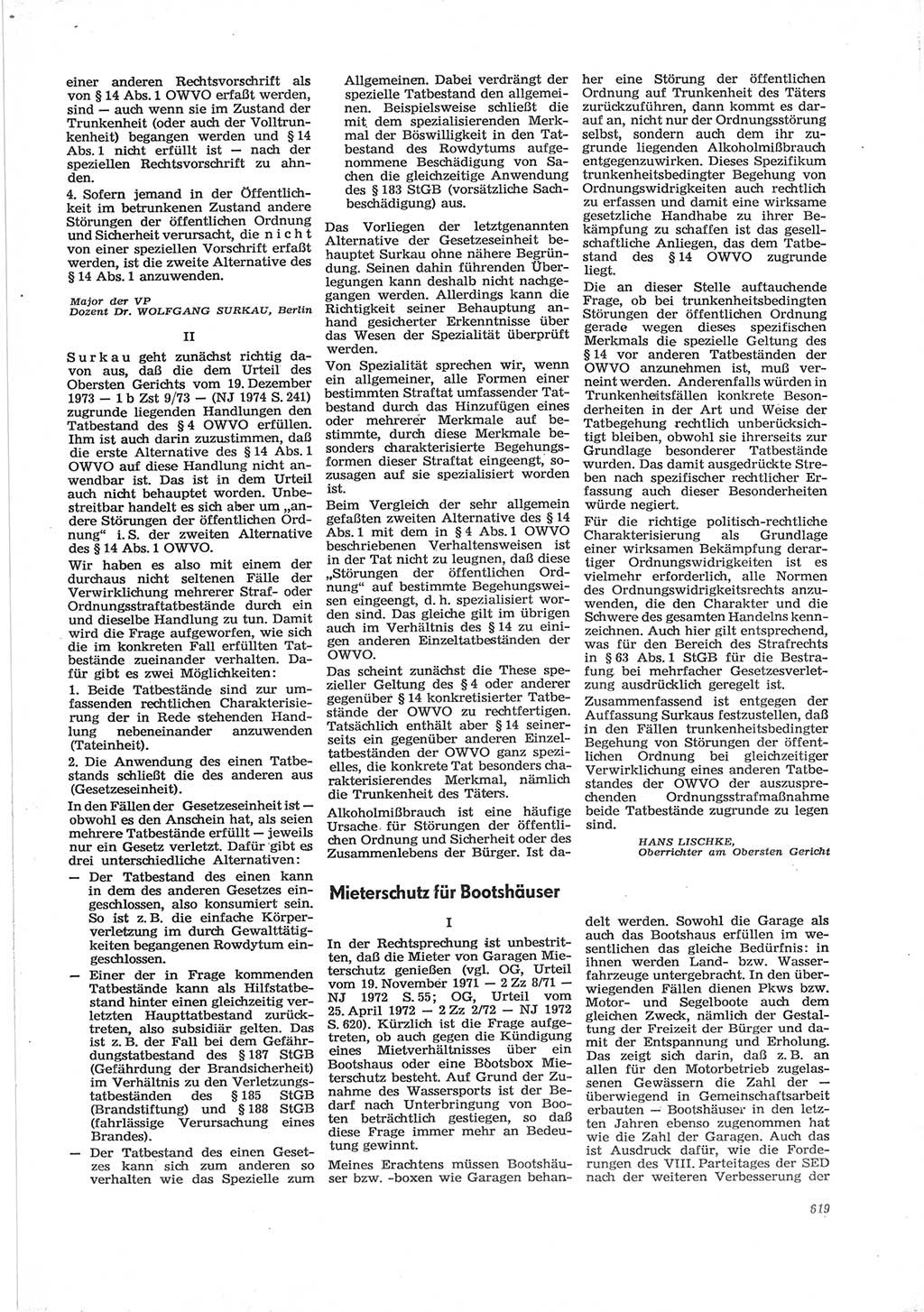 Neue Justiz (NJ), Zeitschrift für Recht und Rechtswissenschaft [Deutsche Demokratische Republik (DDR)], 28. Jahrgang 1974, Seite 619 (NJ DDR 1974, S. 619)