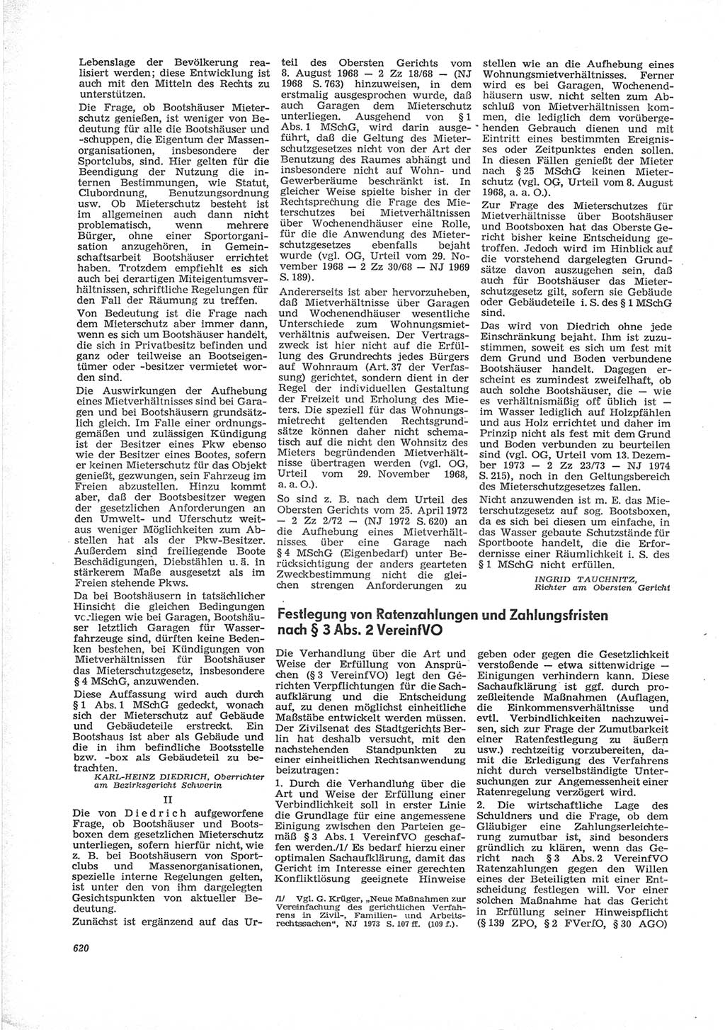 Neue Justiz (NJ), Zeitschrift für Recht und Rechtswissenschaft [Deutsche Demokratische Republik (DDR)], 28. Jahrgang 1974, Seite 620 (NJ DDR 1974, S. 620)