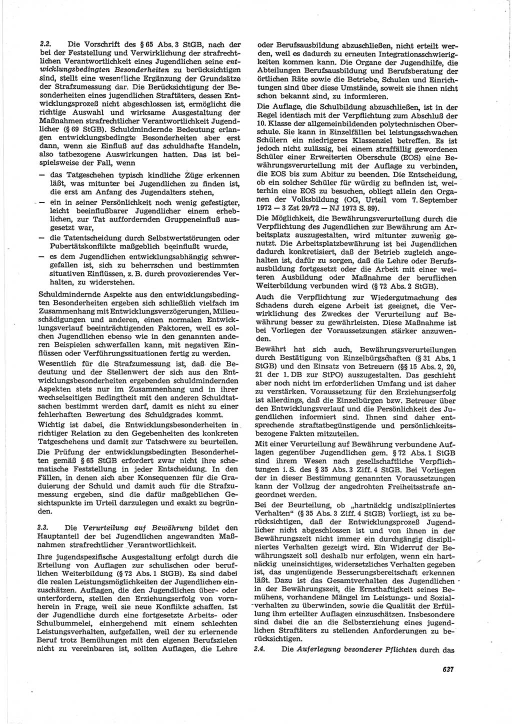 Neue Justiz (NJ), Zeitschrift für Recht und Rechtswissenschaft [Deutsche Demokratische Republik (DDR)], 28. Jahrgang 1974, Seite 637 (NJ DDR 1974, S. 637)