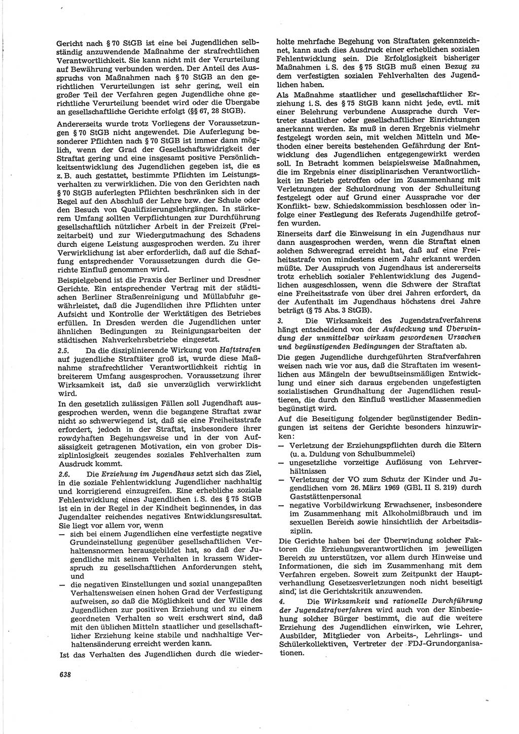 Neue Justiz (NJ), Zeitschrift für Recht und Rechtswissenschaft [Deutsche Demokratische Republik (DDR)], 28. Jahrgang 1974, Seite 638 (NJ DDR 1974, S. 638)