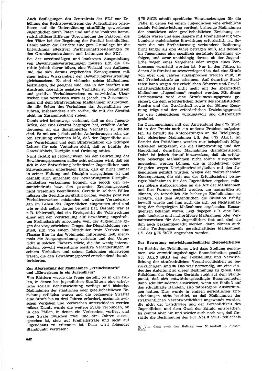 Neue Justiz (NJ), Zeitschrift für Recht und Rechtswissenschaft [Deutsche Demokratische Republik (DDR)], 28. Jahrgang 1974, Seite 642 (NJ DDR 1974, S. 642)