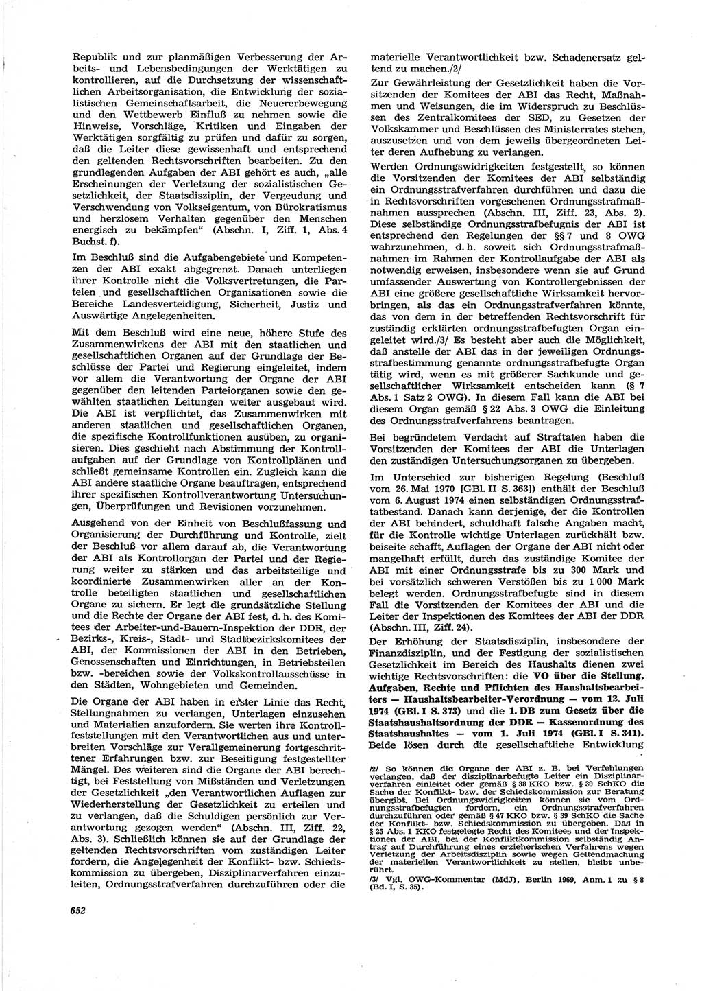 Neue Justiz (NJ), Zeitschrift für Recht und Rechtswissenschaft [Deutsche Demokratische Republik (DDR)], 28. Jahrgang 1974, Seite 652 (NJ DDR 1974, S. 652)