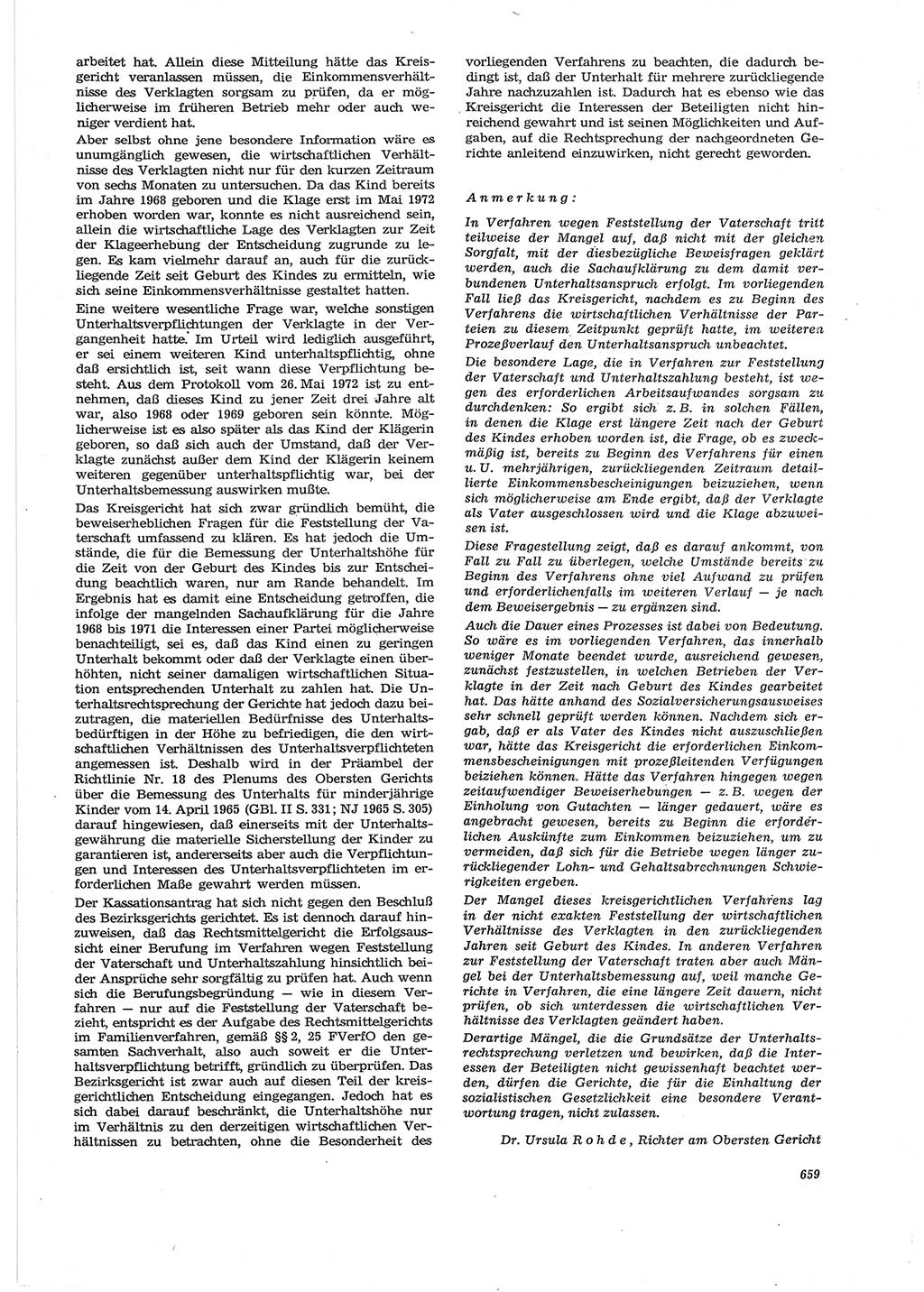 Neue Justiz (NJ), Zeitschrift für Recht und Rechtswissenschaft [Deutsche Demokratische Republik (DDR)], 28. Jahrgang 1974, Seite 659 (NJ DDR 1974, S. 659)
