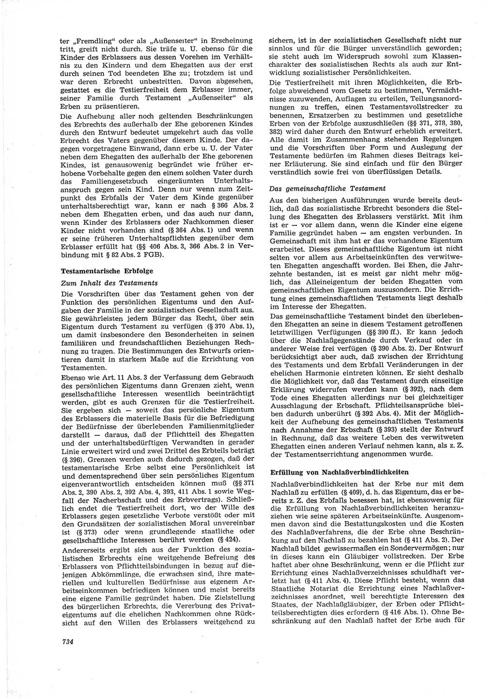 Neue Justiz (NJ), Zeitschrift für Recht und Rechtswissenschaft [Deutsche Demokratische Republik (DDR)], 28. Jahrgang 1974, Seite 734 (NJ DDR 1974, S. 734)