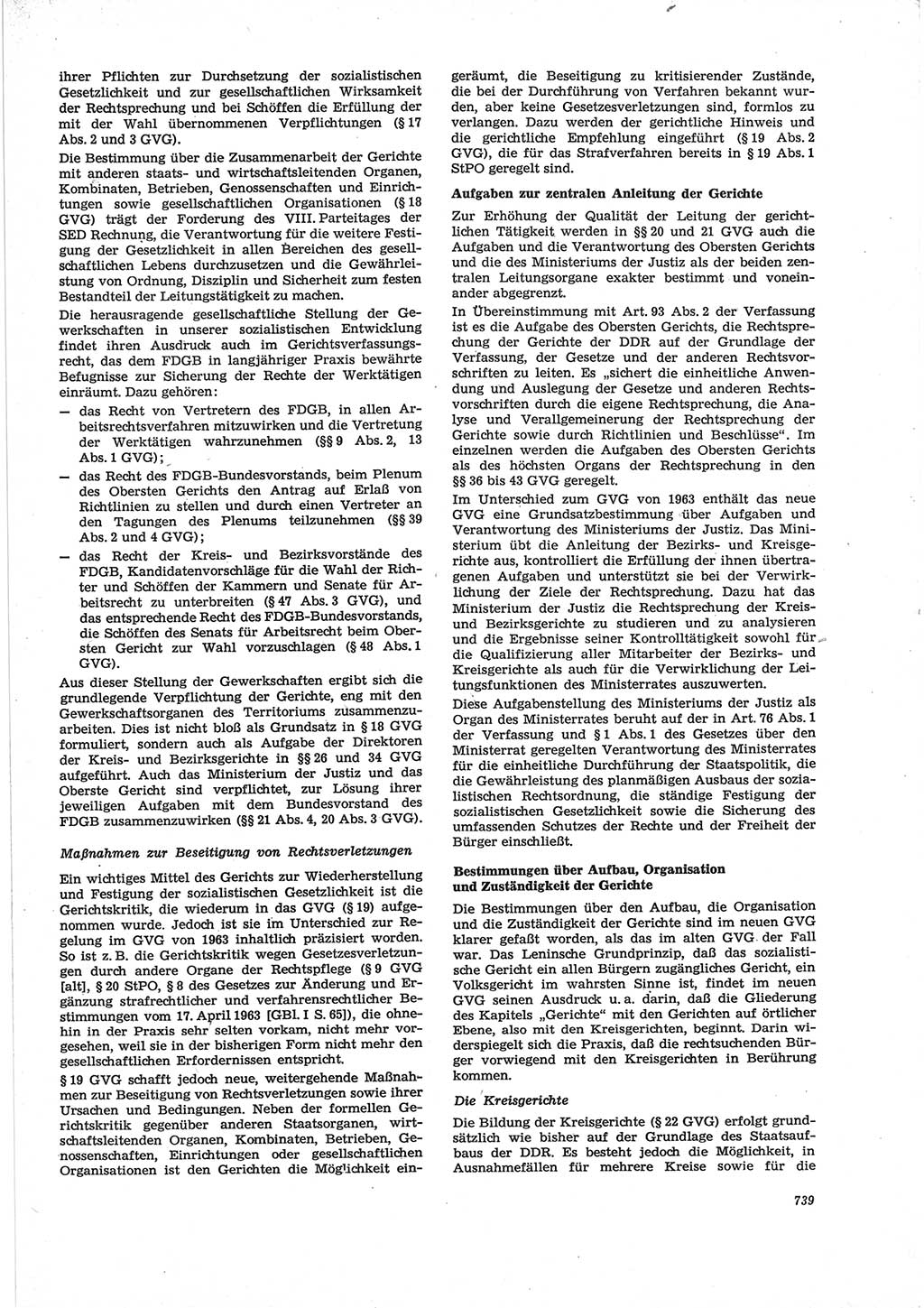 Neue Justiz (NJ), Zeitschrift für Recht und Rechtswissenschaft [Deutsche Demokratische Republik (DDR)], 28. Jahrgang 1974, Seite 739 (NJ DDR 1974, S. 739)