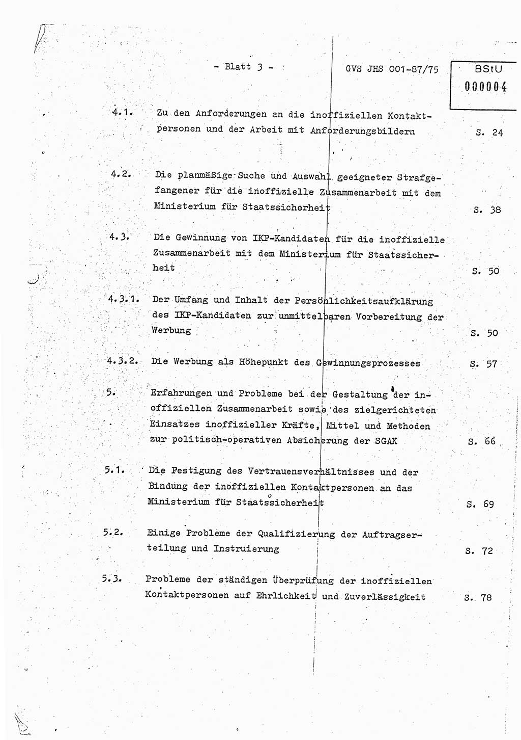 Diplomarbeit Hauptmann Volkmar Heinz (Abt. ⅩⅣ), Oberleutnant Lothar Rüdiger (BV Lpz. Abt. Ⅺ), Ministerium für Staatssicherheit (MfS) [Deutsche Demokratische Republik (DDR)], Juristische Hochschule (JHS), Geheime Verschlußsache (GVS) o001-87/75, Potsdam 1975, Seite 3 (Dipl.-Arb. MfS DDR JHS GVS o001-87/75 1975, S. 3)