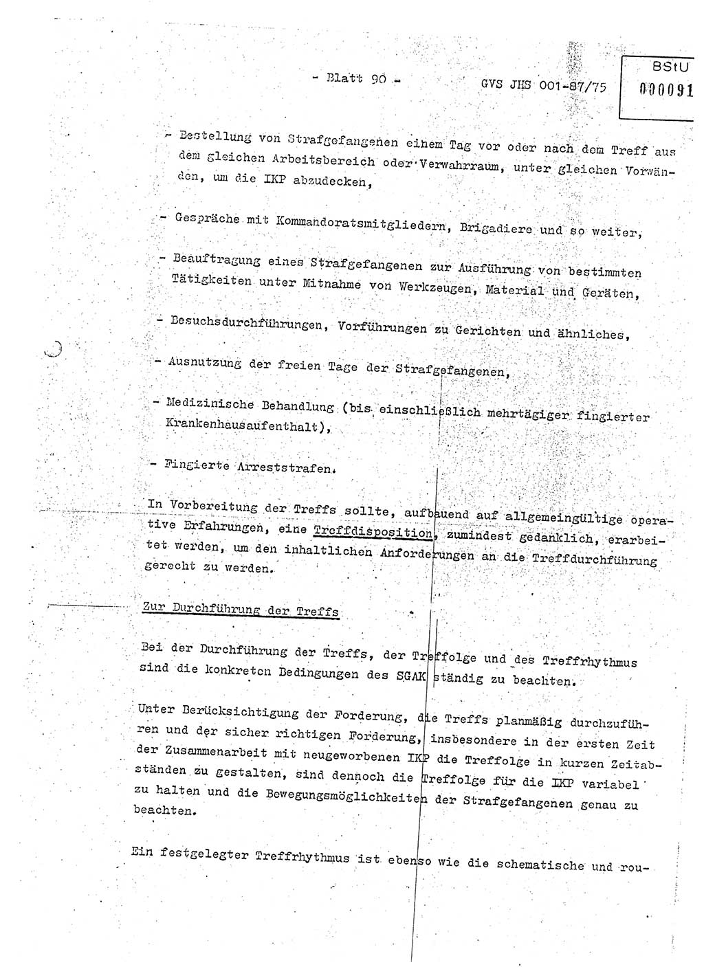 Diplomarbeit Hauptmann Volkmar Heinz (Abt. ⅩⅣ), Oberleutnant Lothar Rüdiger (BV Lpz. Abt. Ⅺ), Ministerium für Staatssicherheit (MfS) [Deutsche Demokratische Republik (DDR)], Juristische Hochschule (JHS), Geheime Verschlußsache (GVS) o001-87/75, Potsdam 1975, Seite 90 (Dipl.-Arb. MfS DDR JHS GVS o001-87/75 1975, S. 90)