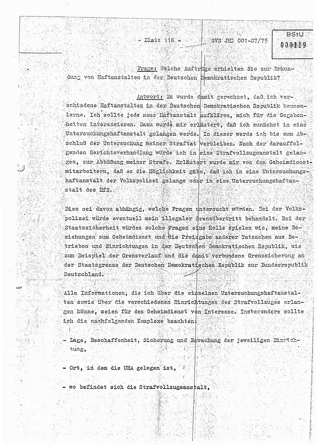 Diplomarbeit Hauptmann Volkmar Heinz (Abt. ⅩⅣ), Oberleutnant Lothar Rüdiger (BV Lpz. Abt. Ⅺ), Ministerium für Staatssicherheit (MfS) [Deutsche Demokratische Republik (DDR)], Juristische Hochschule (JHS), Geheime Verschlußsache (GVS) o001-87/75, Potsdam 1975, Seite 118 (Dipl.-Arb. MfS DDR JHS GVS o001-87/75 1975, S. 118)