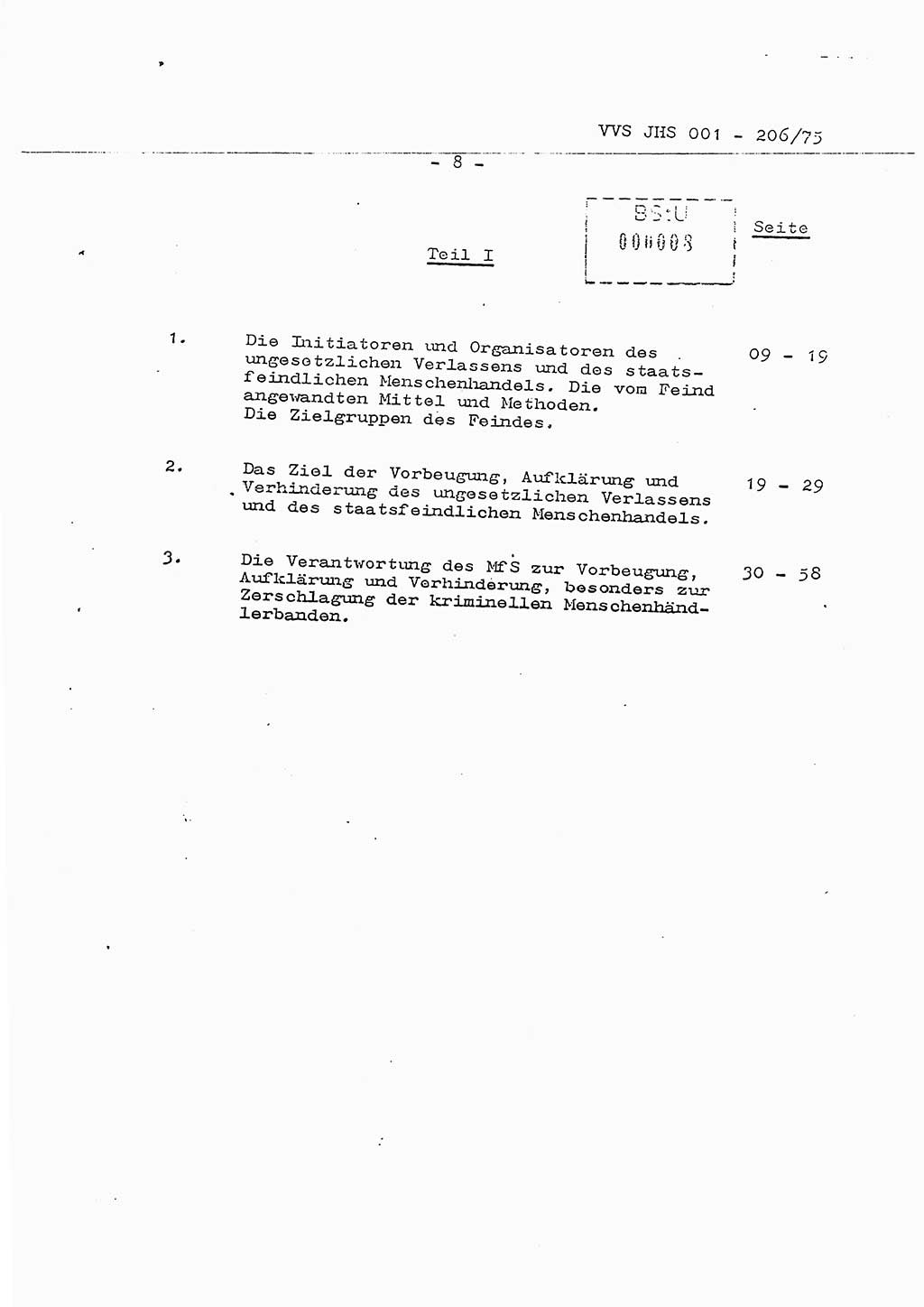 Dissertation Generalmajor Manfred Hummitzsch (Leiter der BV Leipzig), Generalmajor Heinz Fiedler (HA Ⅵ), Oberst Rolf Fister (HA Ⅸ), Ministerium für Staatssicherheit (MfS) [Deutsche Demokratische Republik (DDR)], Juristische Hochschule (JHS), Vertrauliche Verschlußsache (VVS) 001-206/75, Potsdam 1975, Seite 8 (Diss. MfS DDR JHS VVS 001-206/75 1975, S. 8)