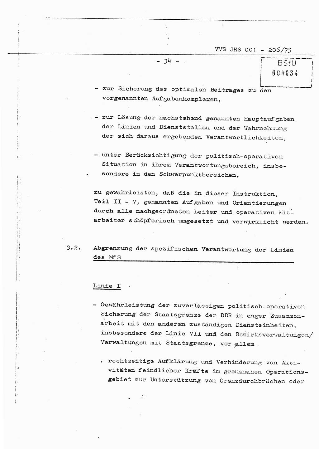 Dissertation Generalmajor Manfred Hummitzsch (Leiter der BV Leipzig), Generalmajor Heinz Fiedler (HA Ⅵ), Oberst Rolf Fister (HA Ⅸ), Ministerium für Staatssicherheit (MfS) [Deutsche Demokratische Republik (DDR)], Juristische Hochschule (JHS), Vertrauliche Verschlußsache (VVS) 001-206/75, Potsdam 1975, Seite 34 (Diss. MfS DDR JHS VVS 001-206/75 1975, S. 34)