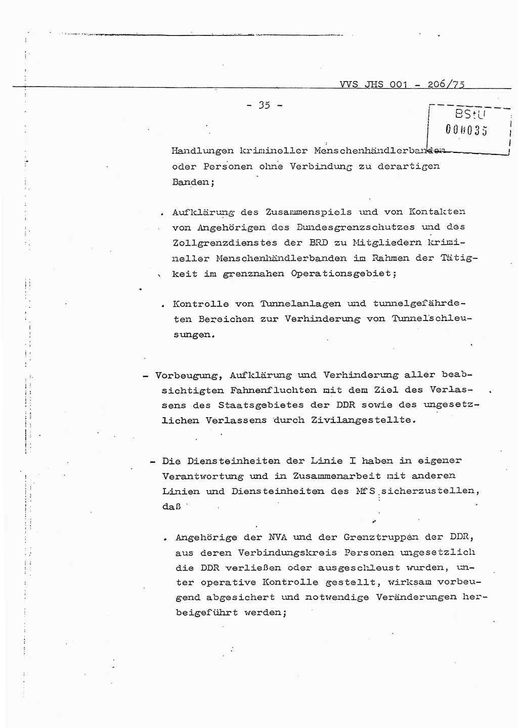 Dissertation Generalmajor Manfred Hummitzsch (Leiter der BV Leipzig), Generalmajor Heinz Fiedler (HA Ⅵ), Oberst Rolf Fister (HA Ⅸ), Ministerium für Staatssicherheit (MfS) [Deutsche Demokratische Republik (DDR)], Juristische Hochschule (JHS), Vertrauliche Verschlußsache (VVS) 001-206/75, Potsdam 1975, Seite 35 (Diss. MfS DDR JHS VVS 001-206/75 1975, S. 35)