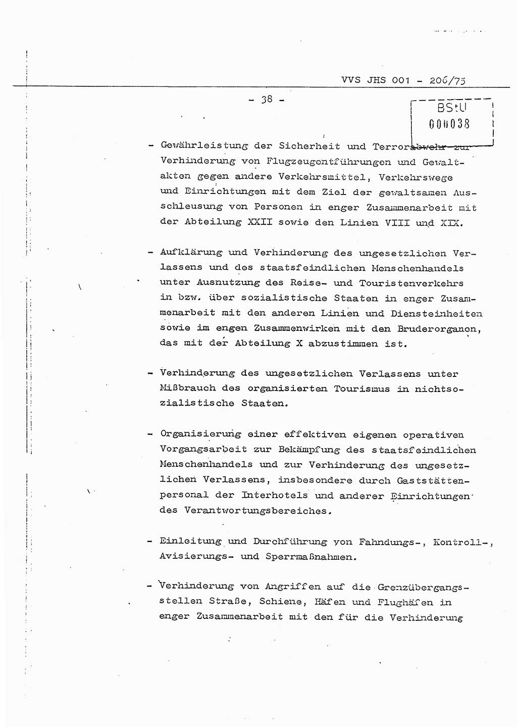 Dissertation Generalmajor Manfred Hummitzsch (Leiter der BV Leipzig), Generalmajor Heinz Fiedler (HA Ⅵ), Oberst Rolf Fister (HA Ⅸ), Ministerium für Staatssicherheit (MfS) [Deutsche Demokratische Republik (DDR)], Juristische Hochschule (JHS), Vertrauliche Verschlußsache (VVS) 001-206/75, Potsdam 1975, Seite 38 (Diss. MfS DDR JHS VVS 001-206/75 1975, S. 38)