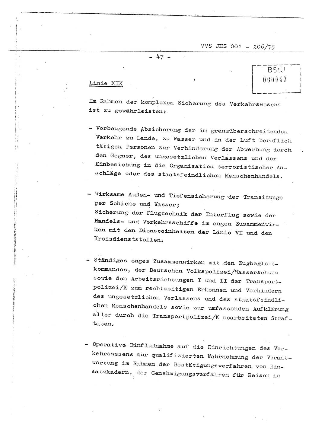 Dissertation Generalmajor Manfred Hummitzsch (Leiter der BV Leipzig), Generalmajor Heinz Fiedler (HA Ⅵ), Oberst Rolf Fister (HA Ⅸ), Ministerium für Staatssicherheit (MfS) [Deutsche Demokratische Republik (DDR)], Juristische Hochschule (JHS), Vertrauliche Verschlußsache (VVS) 001-206/75, Potsdam 1975, Seite 47 (Diss. MfS DDR JHS VVS 001-206/75 1975, S. 47)