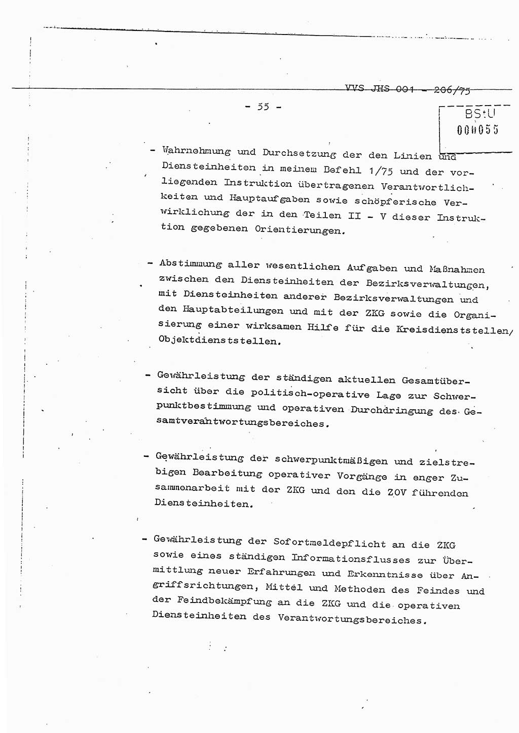 Dissertation Generalmajor Manfred Hummitzsch (Leiter der BV Leipzig), Generalmajor Heinz Fiedler (HA Ⅵ), Oberst Rolf Fister (HA Ⅸ), Ministerium für Staatssicherheit (MfS) [Deutsche Demokratische Republik (DDR)], Juristische Hochschule (JHS), Vertrauliche Verschlußsache (VVS) 001-206/75, Potsdam 1975, Seite 55 (Diss. MfS DDR JHS VVS 001-206/75 1975, S. 55)