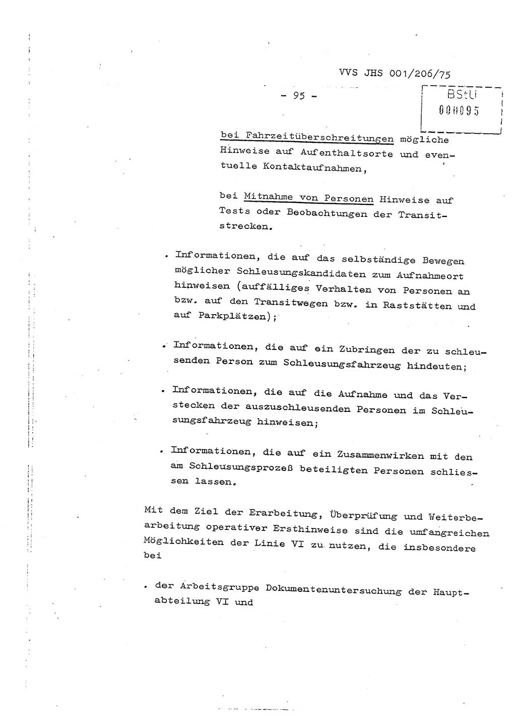 Dissertation Generalmajor Manfred Hummitzsch (Leiter der BV Leipzig), Generalmajor Heinz Fiedler (HA Ⅵ), Oberst Rolf Fister (HA Ⅸ), Ministerium für Staatssicherheit (MfS) [Deutsche Demokratische Republik (DDR)], Juristische Hochschule (JHS), Vertrauliche Verschlußsache (VVS) 001-206/75, Potsdam 1975, Seite 95 (Diss. MfS DDR JHS VVS 001-206/75 1975, S. 95)