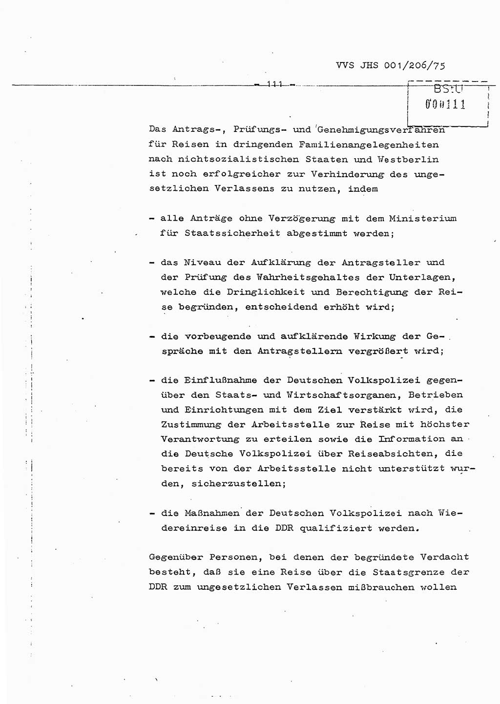Dissertation Generalmajor Manfred Hummitzsch (Leiter der BV Leipzig), Generalmajor Heinz Fiedler (HA Ⅵ), Oberst Rolf Fister (HA Ⅸ), Ministerium für Staatssicherheit (MfS) [Deutsche Demokratische Republik (DDR)], Juristische Hochschule (JHS), Vertrauliche Verschlußsache (VVS) 001-206/75, Potsdam 1975, Seite 111 (Diss. MfS DDR JHS VVS 001-206/75 1975, S. 111)