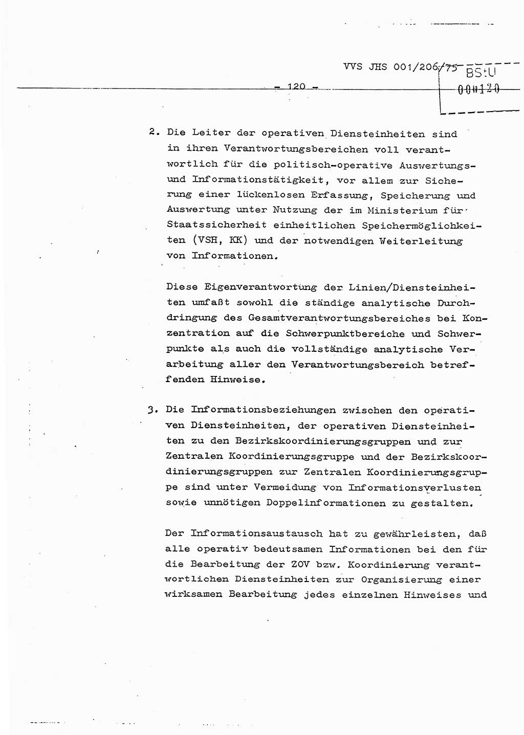 Dissertation Generalmajor Manfred Hummitzsch (Leiter der BV Leipzig), Generalmajor Heinz Fiedler (HA Ⅵ), Oberst Rolf Fister (HA Ⅸ), Ministerium für Staatssicherheit (MfS) [Deutsche Demokratische Republik (DDR)], Juristische Hochschule (JHS), Vertrauliche Verschlußsache (VVS) 001-206/75, Potsdam 1975, Seite 120 (Diss. MfS DDR JHS VVS 001-206/75 1975, S. 120)