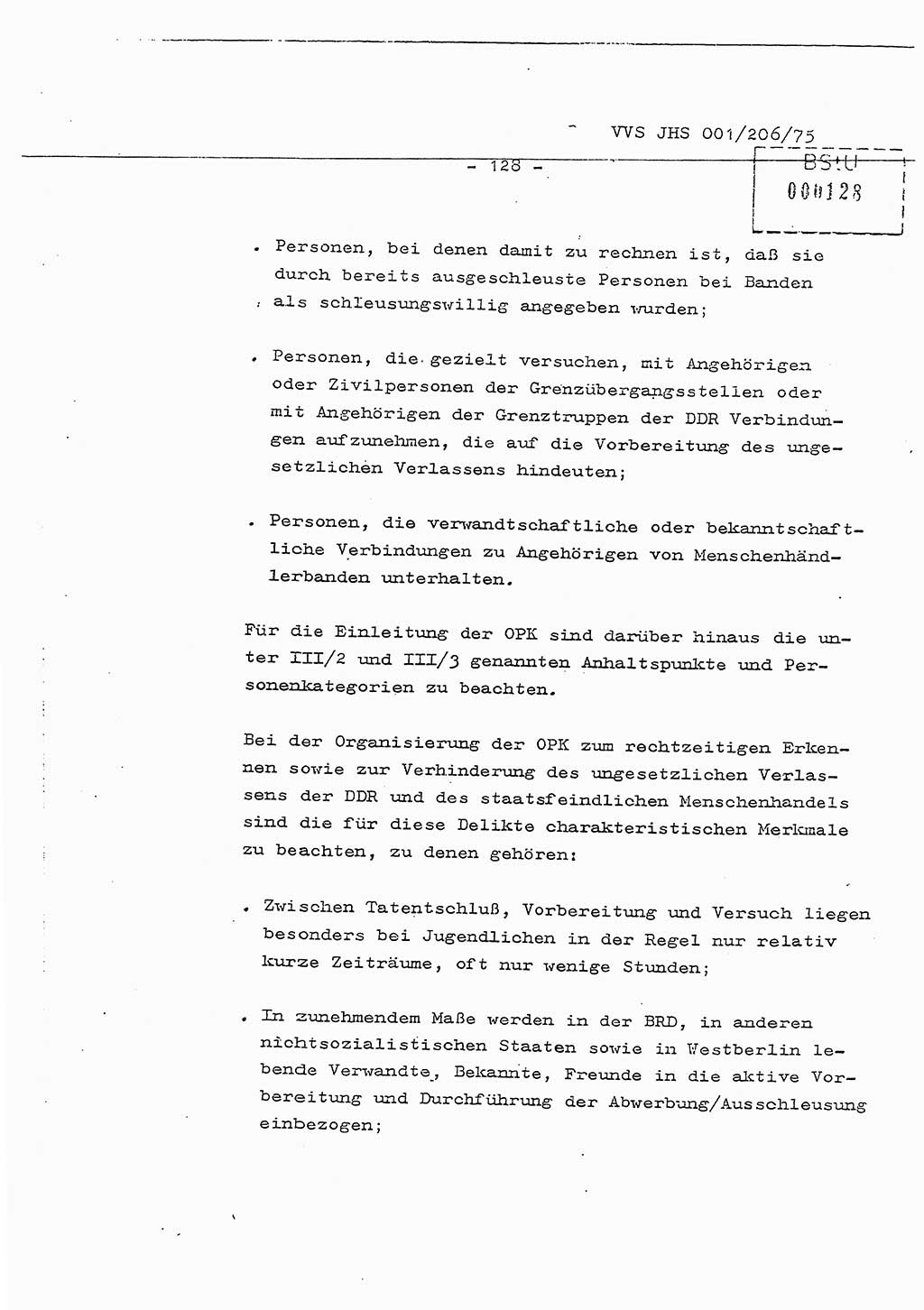 Dissertation Generalmajor Manfred Hummitzsch (Leiter der BV Leipzig), Generalmajor Heinz Fiedler (HA Ⅵ), Oberst Rolf Fister (HA Ⅸ), Ministerium für Staatssicherheit (MfS) [Deutsche Demokratische Republik (DDR)], Juristische Hochschule (JHS), Vertrauliche Verschlußsache (VVS) 001-206/75, Potsdam 1975, Seite 128 (Diss. MfS DDR JHS VVS 001-206/75 1975, S. 128)