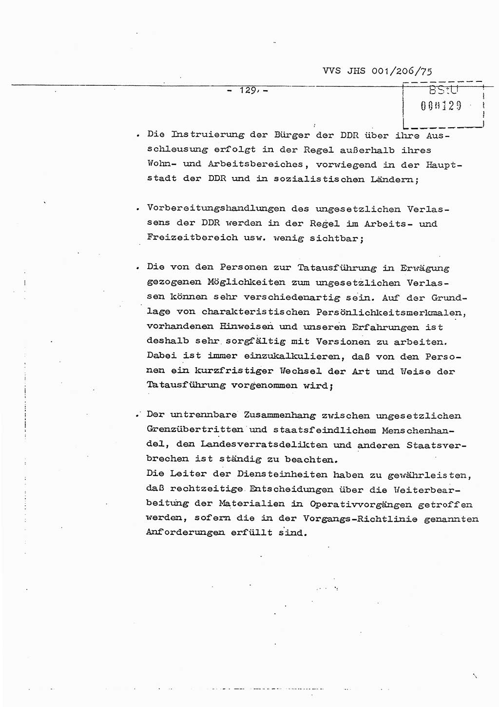 Dissertation Generalmajor Manfred Hummitzsch (Leiter der BV Leipzig), Generalmajor Heinz Fiedler (HA Ⅵ), Oberst Rolf Fister (HA Ⅸ), Ministerium für Staatssicherheit (MfS) [Deutsche Demokratische Republik (DDR)], Juristische Hochschule (JHS), Vertrauliche Verschlußsache (VVS) 001-206/75, Potsdam 1975, Seite 129 (Diss. MfS DDR JHS VVS 001-206/75 1975, S. 129)