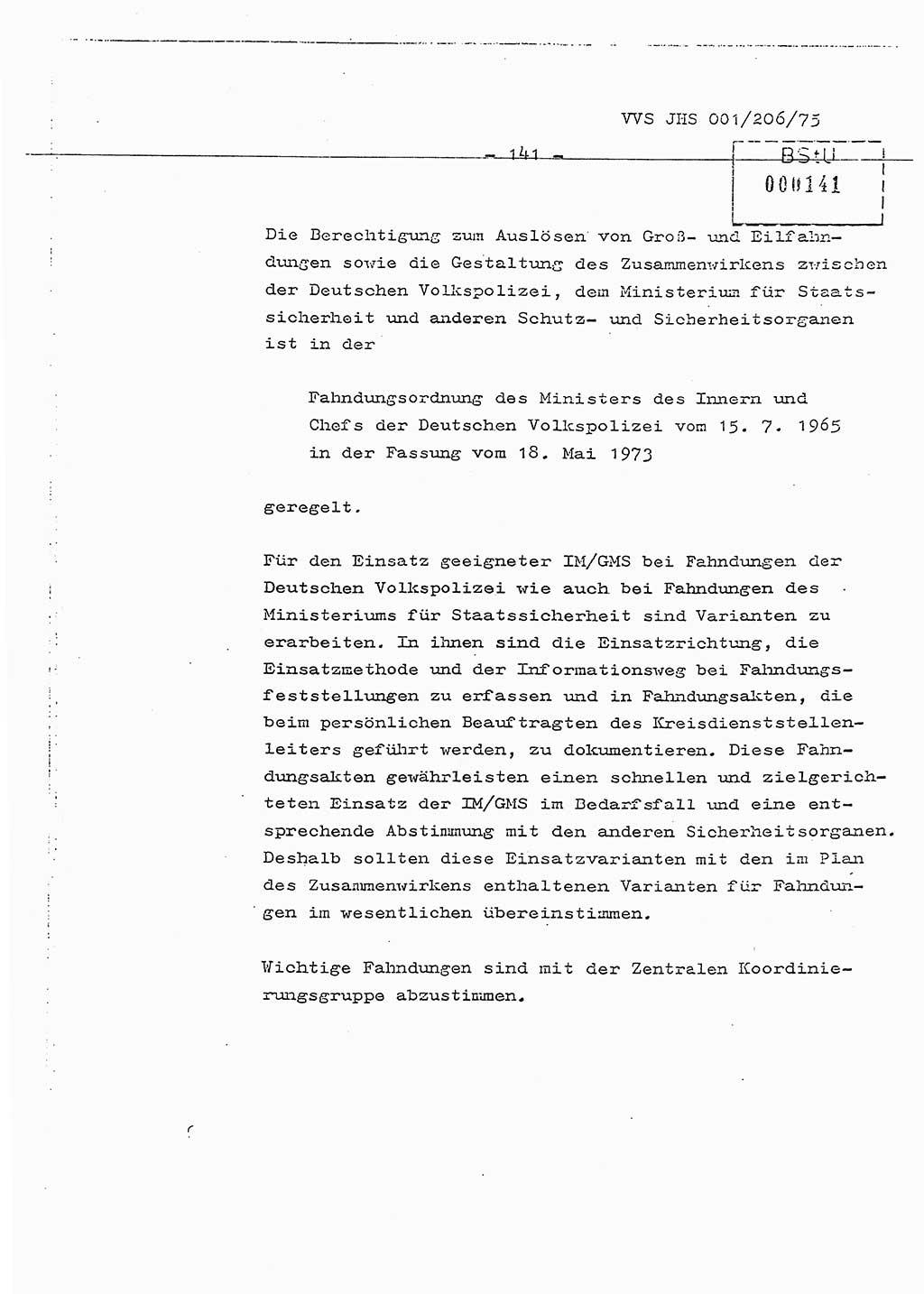 Dissertation Generalmajor Manfred Hummitzsch (Leiter der BV Leipzig), Generalmajor Heinz Fiedler (HA Ⅵ), Oberst Rolf Fister (HA Ⅸ), Ministerium für Staatssicherheit (MfS) [Deutsche Demokratische Republik (DDR)], Juristische Hochschule (JHS), Vertrauliche Verschlußsache (VVS) 001-206/75, Potsdam 1975, Seite 141 (Diss. MfS DDR JHS VVS 001-206/75 1975, S. 141)