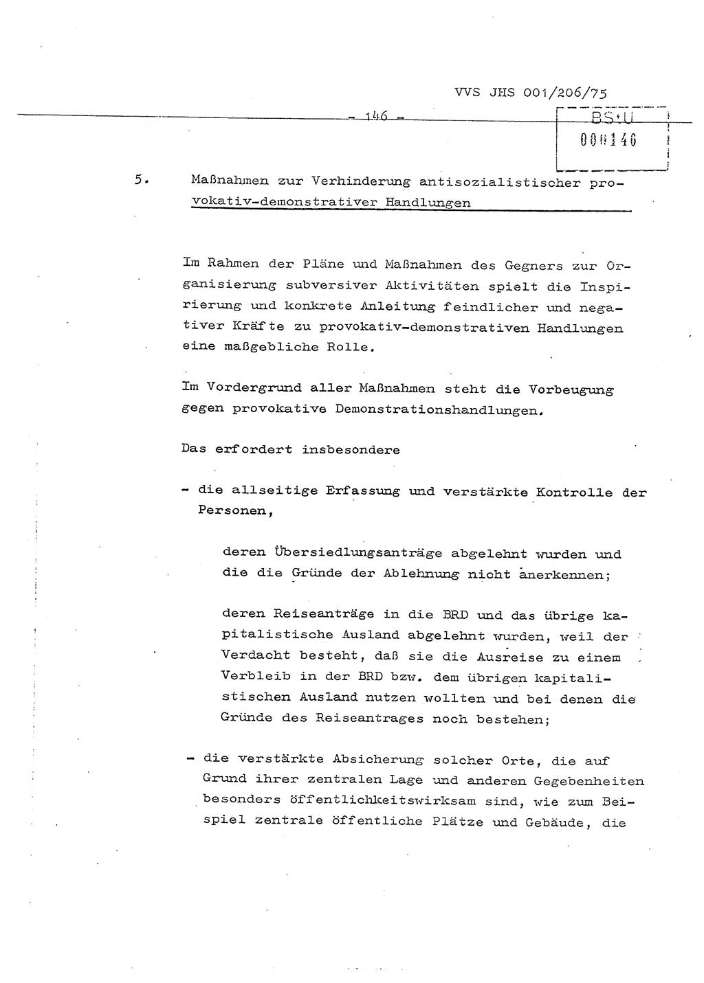 Dissertation Generalmajor Manfred Hummitzsch (Leiter der BV Leipzig), Generalmajor Heinz Fiedler (HA Ⅵ), Oberst Rolf Fister (HA Ⅸ), Ministerium für Staatssicherheit (MfS) [Deutsche Demokratische Republik (DDR)], Juristische Hochschule (JHS), Vertrauliche Verschlußsache (VVS) 001-206/75, Potsdam 1975, Seite 146 (Diss. MfS DDR JHS VVS 001-206/75 1975, S. 146)