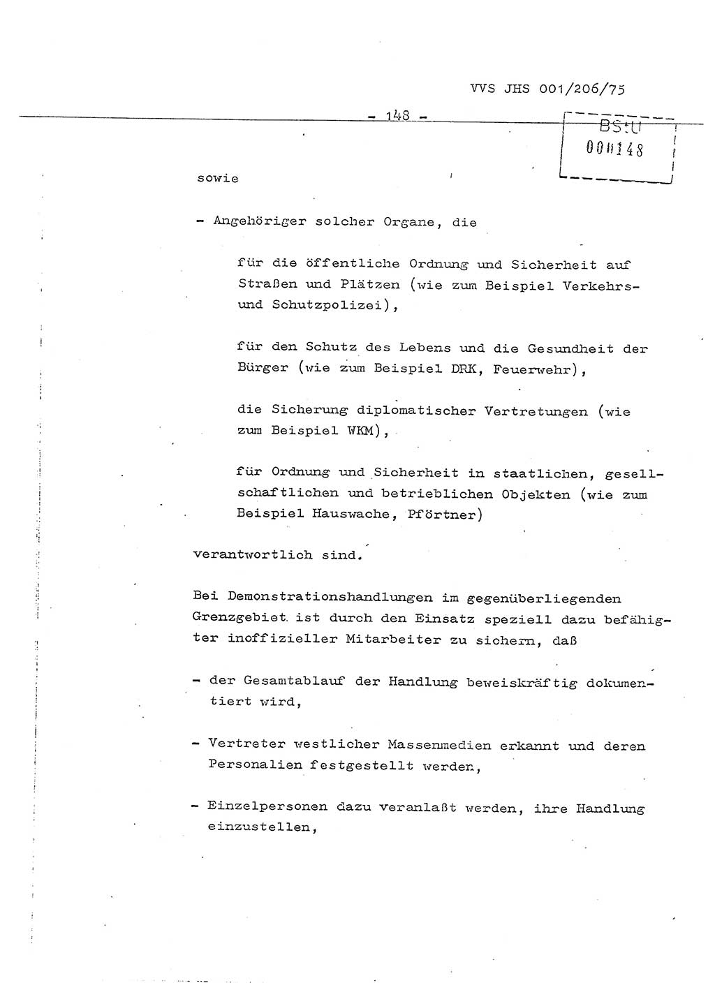 Dissertation Generalmajor Manfred Hummitzsch (Leiter der BV Leipzig), Generalmajor Heinz Fiedler (HA Ⅵ), Oberst Rolf Fister (HA Ⅸ), Ministerium für Staatssicherheit (MfS) [Deutsche Demokratische Republik (DDR)], Juristische Hochschule (JHS), Vertrauliche Verschlußsache (VVS) 001-206/75, Potsdam 1975, Seite 148 (Diss. MfS DDR JHS VVS 001-206/75 1975, S. 148)