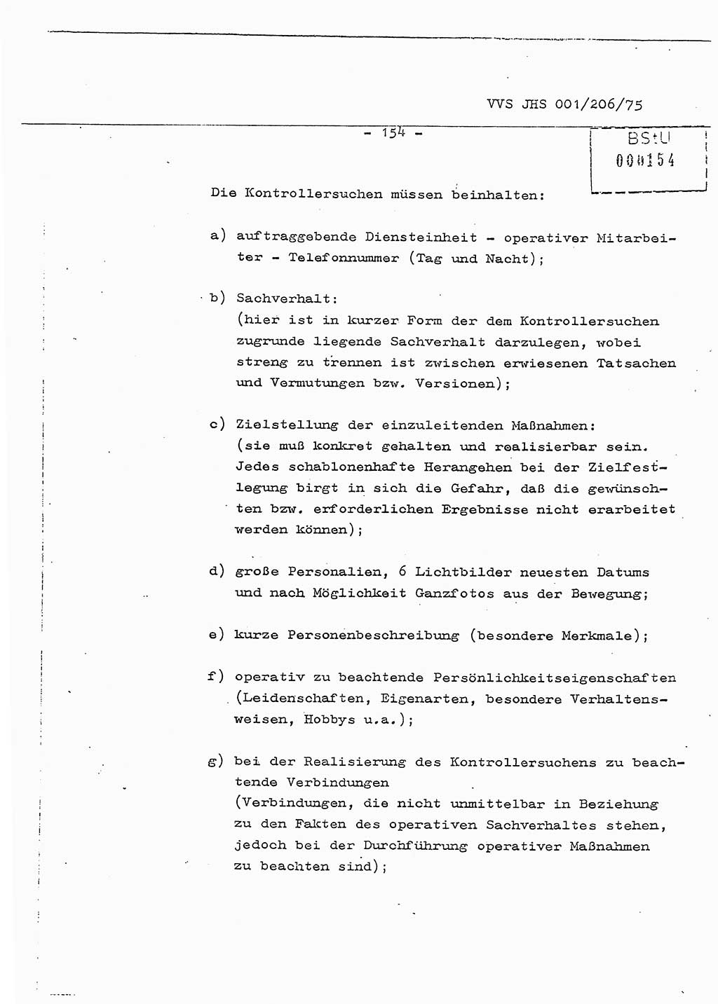 Dissertation Generalmajor Manfred Hummitzsch (Leiter der BV Leipzig), Generalmajor Heinz Fiedler (HA Ⅵ), Oberst Rolf Fister (HA Ⅸ), Ministerium für Staatssicherheit (MfS) [Deutsche Demokratische Republik (DDR)], Juristische Hochschule (JHS), Vertrauliche Verschlußsache (VVS) 001-206/75, Potsdam 1975, Seite 154 (Diss. MfS DDR JHS VVS 001-206/75 1975, S. 154)