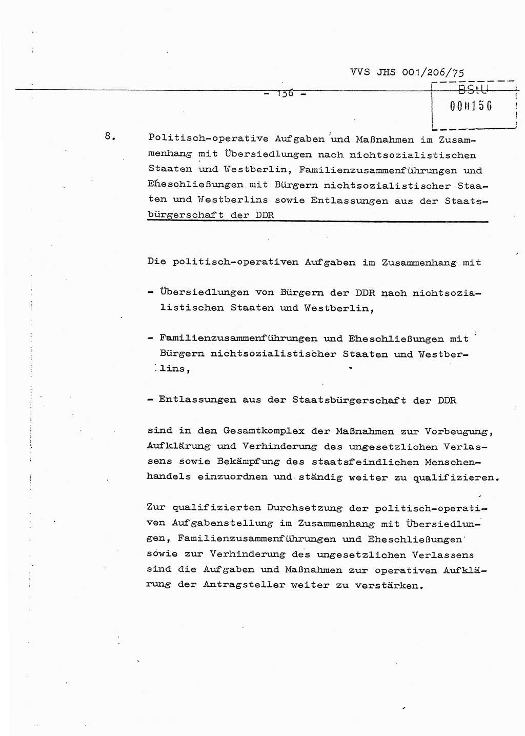 Dissertation Generalmajor Manfred Hummitzsch (Leiter der BV Leipzig), Generalmajor Heinz Fiedler (HA Ⅵ), Oberst Rolf Fister (HA Ⅸ), Ministerium für Staatssicherheit (MfS) [Deutsche Demokratische Republik (DDR)], Juristische Hochschule (JHS), Vertrauliche Verschlußsache (VVS) 001-206/75, Potsdam 1975, Seite 156 (Diss. MfS DDR JHS VVS 001-206/75 1975, S. 156)