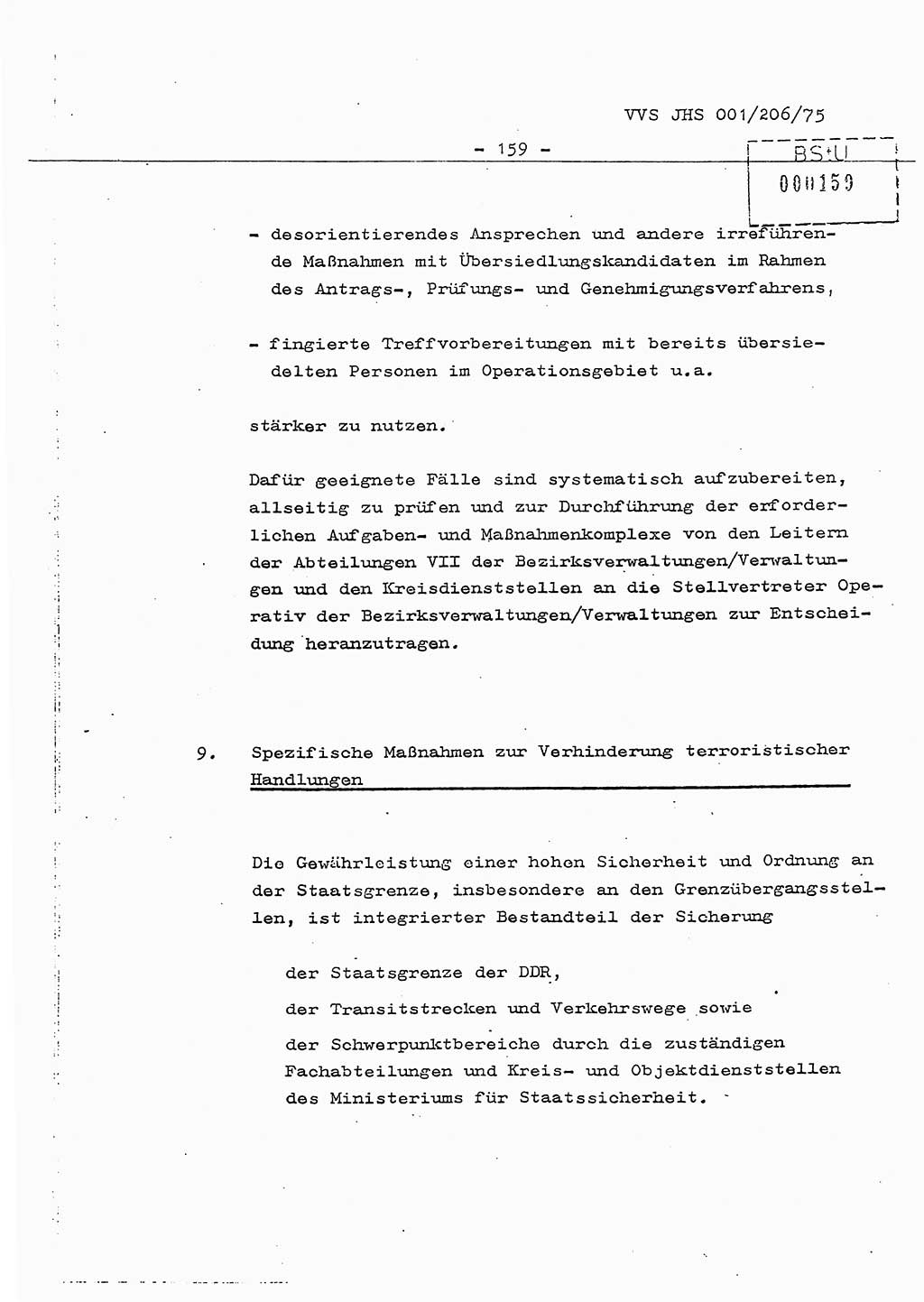 Dissertation Generalmajor Manfred Hummitzsch (Leiter der BV Leipzig), Generalmajor Heinz Fiedler (HA Ⅵ), Oberst Rolf Fister (HA Ⅸ), Ministerium für Staatssicherheit (MfS) [Deutsche Demokratische Republik (DDR)], Juristische Hochschule (JHS), Vertrauliche Verschlußsache (VVS) 001-206/75, Potsdam 1975, Seite 159 (Diss. MfS DDR JHS VVS 001-206/75 1975, S. 159)