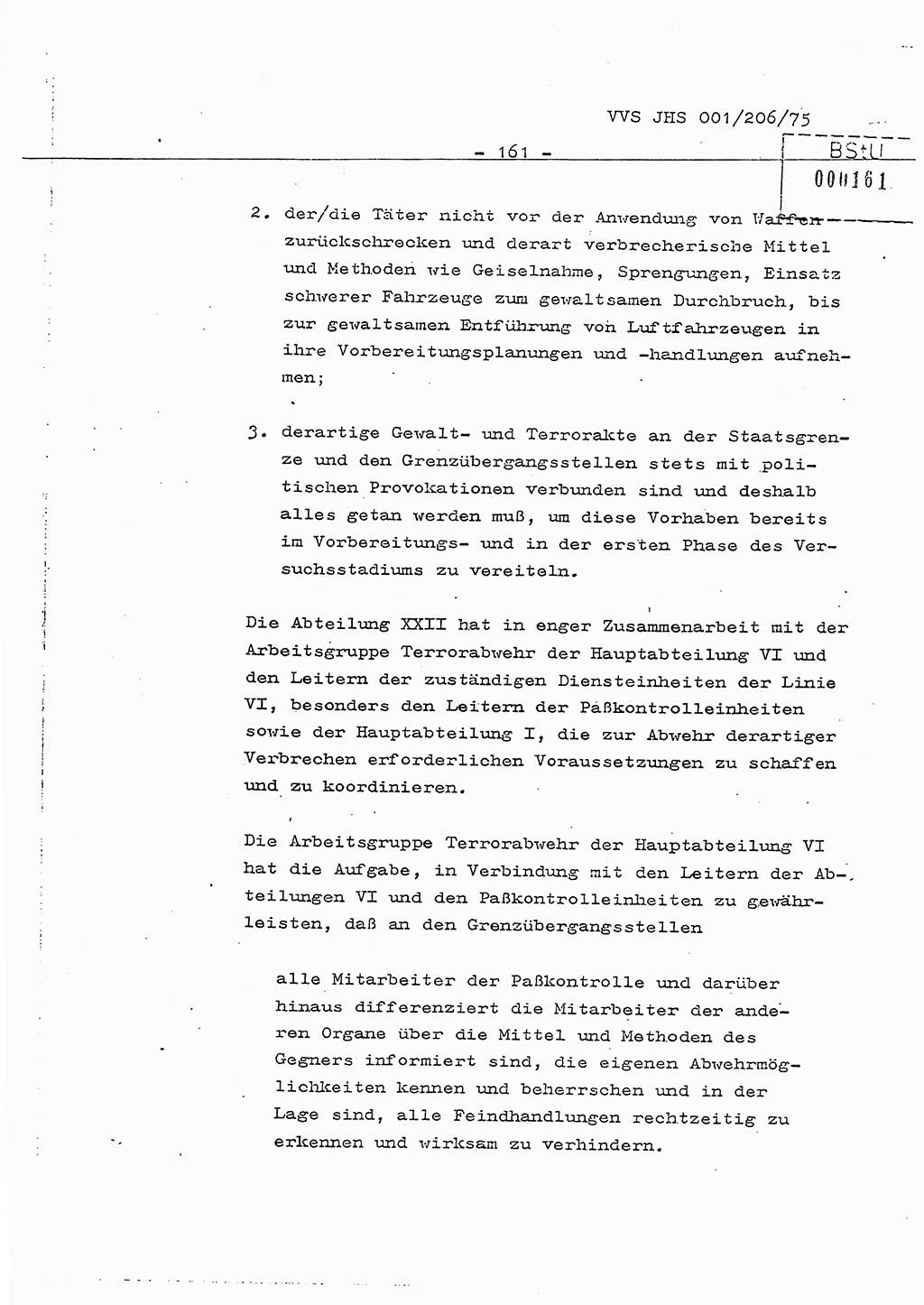 Dissertation Generalmajor Manfred Hummitzsch (Leiter der BV Leipzig), Generalmajor Heinz Fiedler (HA Ⅵ), Oberst Rolf Fister (HA Ⅸ), Ministerium für Staatssicherheit (MfS) [Deutsche Demokratische Republik (DDR)], Juristische Hochschule (JHS), Vertrauliche Verschlußsache (VVS) 001-206/75, Potsdam 1975, Seite 161 (Diss. MfS DDR JHS VVS 001-206/75 1975, S. 161)