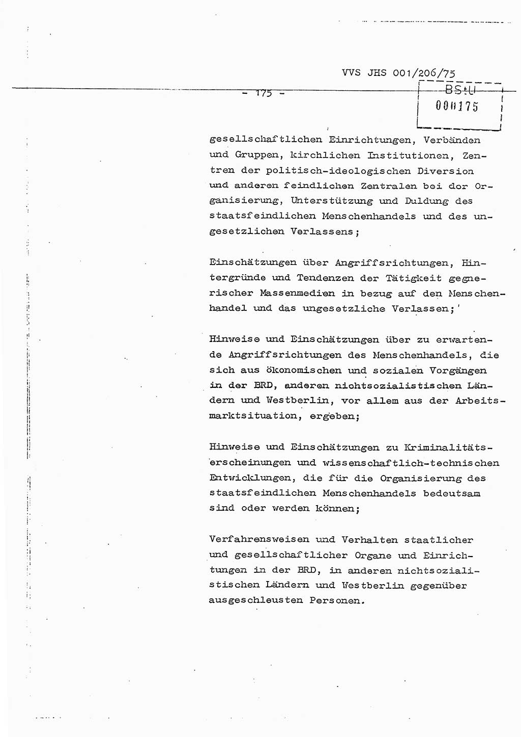 Dissertation Generalmajor Manfred Hummitzsch (Leiter der BV Leipzig), Generalmajor Heinz Fiedler (HA Ⅵ), Oberst Rolf Fister (HA Ⅸ), Ministerium für Staatssicherheit (MfS) [Deutsche Demokratische Republik (DDR)], Juristische Hochschule (JHS), Vertrauliche Verschlußsache (VVS) 001-206/75, Potsdam 1975, Seite 175 (Diss. MfS DDR JHS VVS 001-206/75 1975, S. 175)