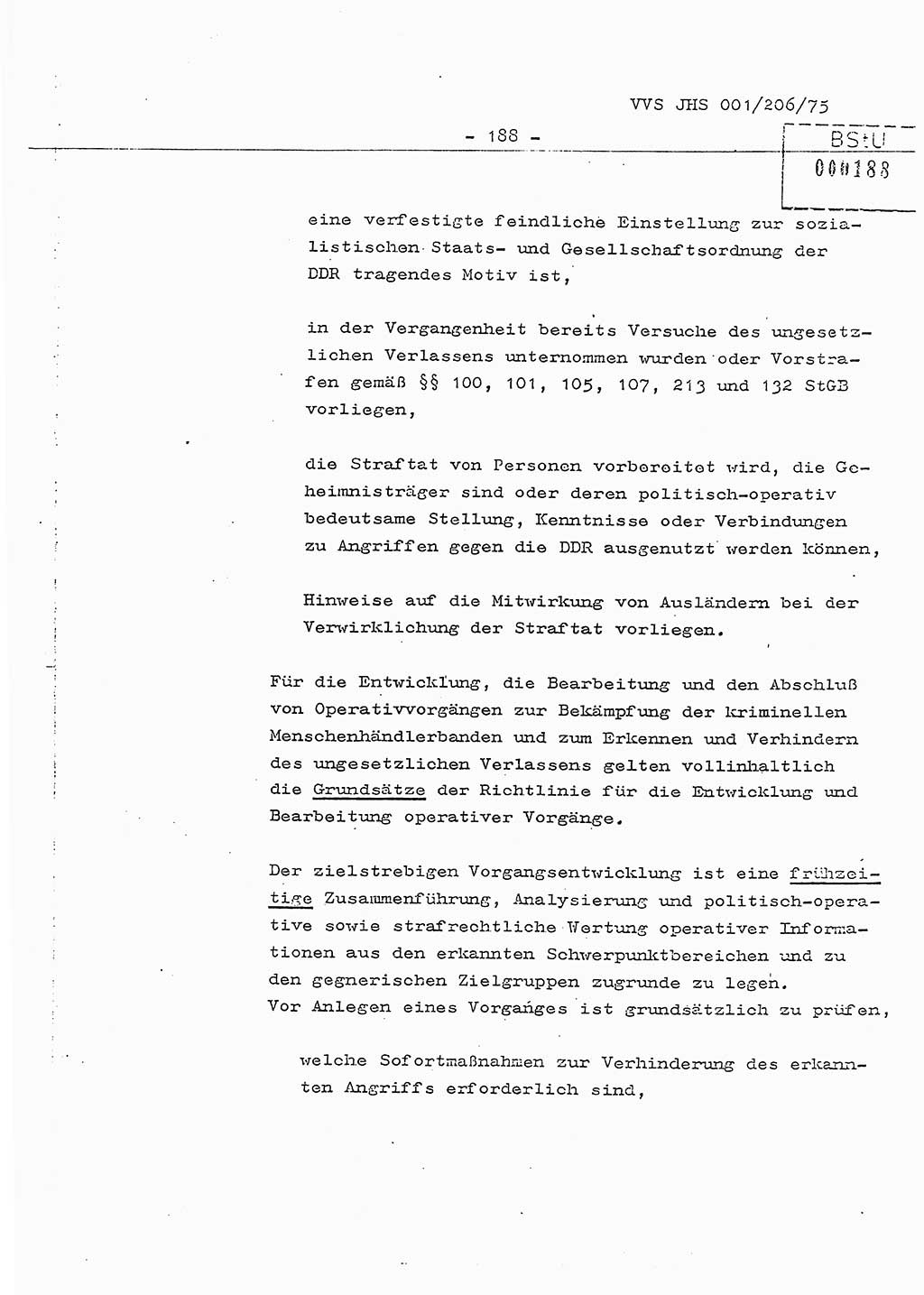 Dissertation Generalmajor Manfred Hummitzsch (Leiter der BV Leipzig), Generalmajor Heinz Fiedler (HA Ⅵ), Oberst Rolf Fister (HA Ⅸ), Ministerium für Staatssicherheit (MfS) [Deutsche Demokratische Republik (DDR)], Juristische Hochschule (JHS), Vertrauliche Verschlußsache (VVS) 001-206/75, Potsdam 1975, Seite 188 (Diss. MfS DDR JHS VVS 001-206/75 1975, S. 188)