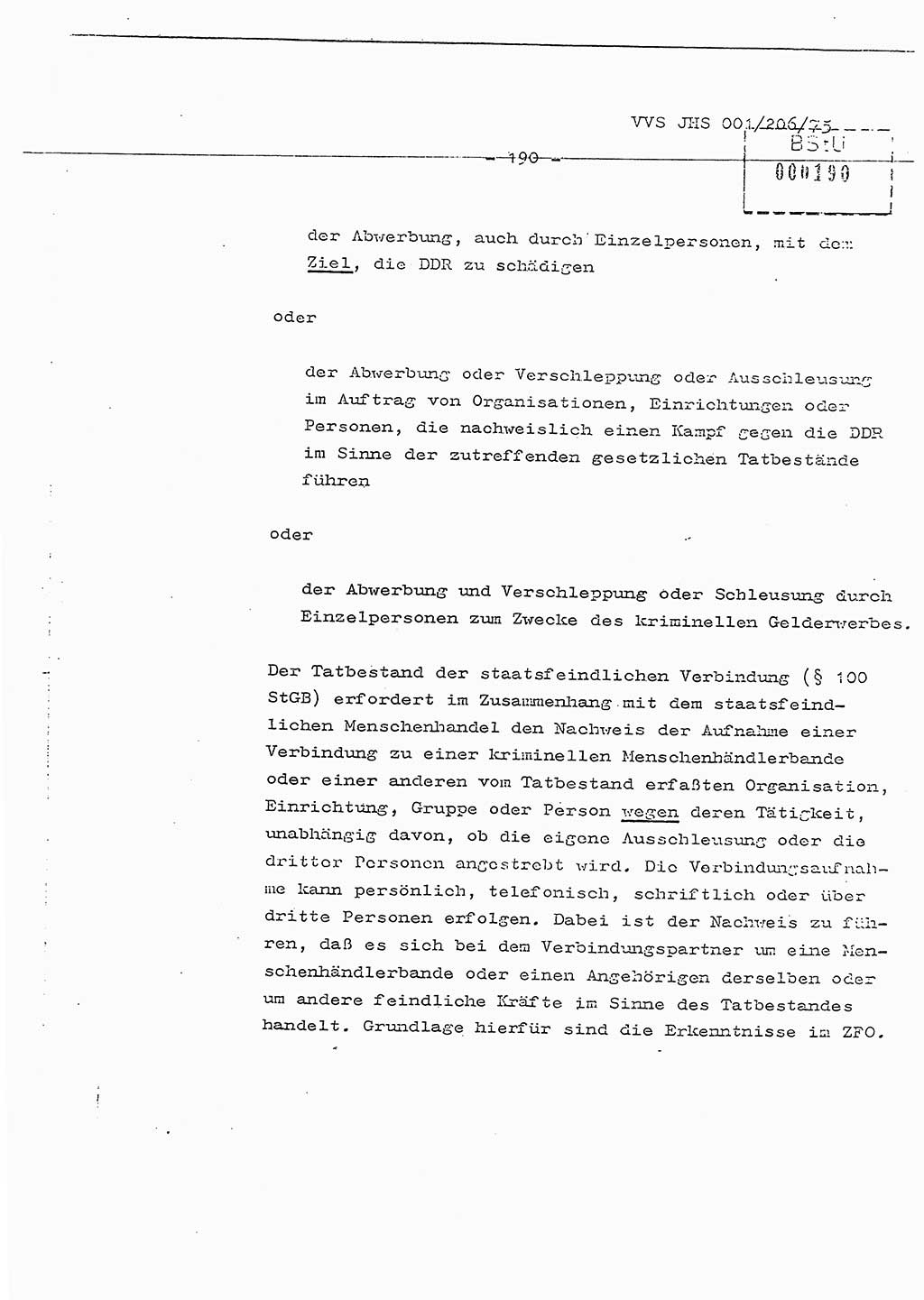 Dissertation Generalmajor Manfred Hummitzsch (Leiter der BV Leipzig), Generalmajor Heinz Fiedler (HA Ⅵ), Oberst Rolf Fister (HA Ⅸ), Ministerium für Staatssicherheit (MfS) [Deutsche Demokratische Republik (DDR)], Juristische Hochschule (JHS), Vertrauliche Verschlußsache (VVS) 001-206/75, Potsdam 1975, Seite 190 (Diss. MfS DDR JHS VVS 001-206/75 1975, S. 190)
