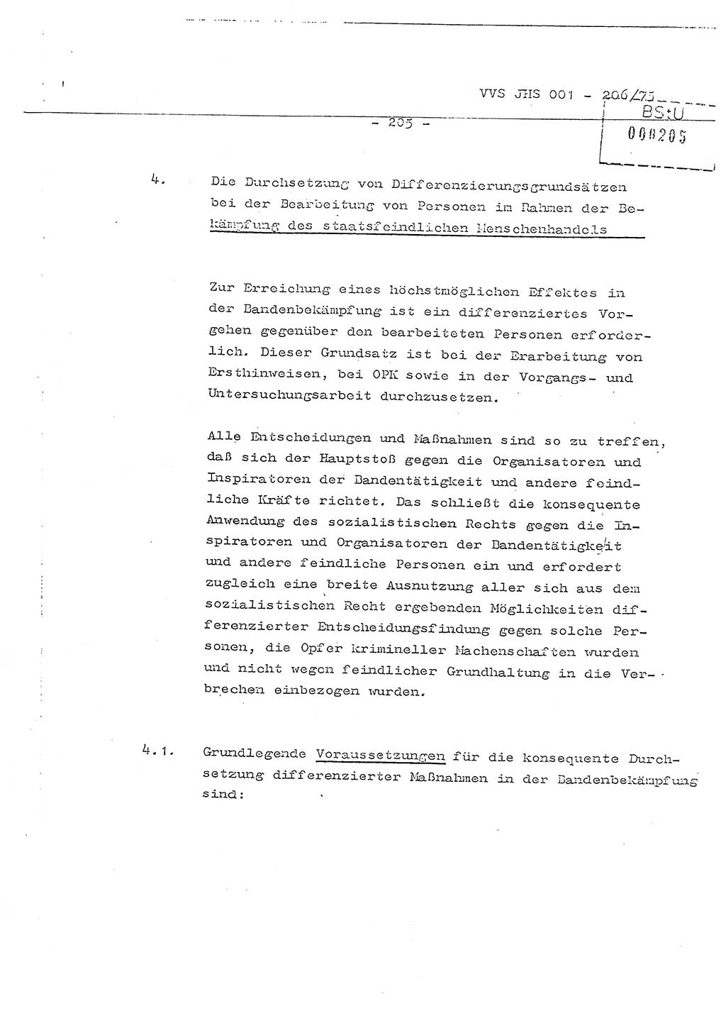 Dissertation Generalmajor Manfred Hummitzsch (Leiter der BV Leipzig), Generalmajor Heinz Fiedler (HA Ⅵ), Oberst Rolf Fister (HA Ⅸ), Ministerium für Staatssicherheit (MfS) [Deutsche Demokratische Republik (DDR)], Juristische Hochschule (JHS), Vertrauliche Verschlußsache (VVS) 001-206/75, Potsdam 1975, Seite 205 (Diss. MfS DDR JHS VVS 001-206/75 1975, S. 205)