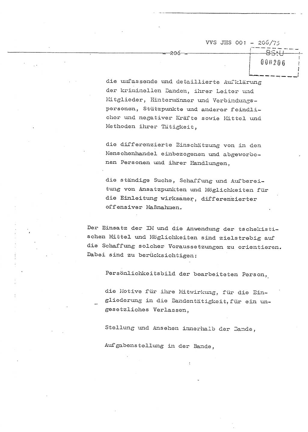 Dissertation Generalmajor Manfred Hummitzsch (Leiter der BV Leipzig), Generalmajor Heinz Fiedler (HA Ⅵ), Oberst Rolf Fister (HA Ⅸ), Ministerium für Staatssicherheit (MfS) [Deutsche Demokratische Republik (DDR)], Juristische Hochschule (JHS), Vertrauliche Verschlußsache (VVS) 001-206/75, Potsdam 1975, Seite 206 (Diss. MfS DDR JHS VVS 001-206/75 1975, S. 206)