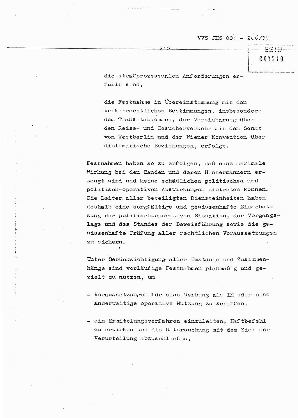 Dissertation Generalmajor Manfred Hummitzsch (Leiter der BV Leipzig), Generalmajor Heinz Fiedler (HA Ⅵ), Oberst Rolf Fister (HA Ⅸ), Ministerium für Staatssicherheit (MfS) [Deutsche Demokratische Republik (DDR)], Juristische Hochschule (JHS), Vertrauliche Verschlußsache (VVS) 001-206/75, Potsdam 1975, Seite 210 (Diss. MfS DDR JHS VVS 001-206/75 1975, S. 210)