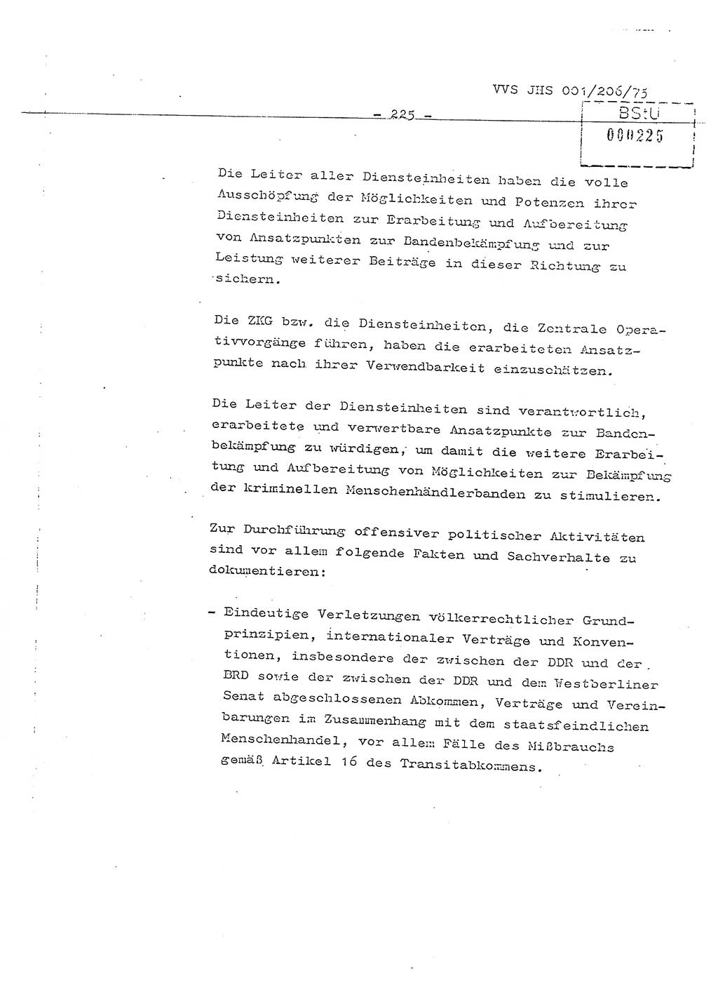 Dissertation Generalmajor Manfred Hummitzsch (Leiter der BV Leipzig), Generalmajor Heinz Fiedler (HA Ⅵ), Oberst Rolf Fister (HA Ⅸ), Ministerium für Staatssicherheit (MfS) [Deutsche Demokratische Republik (DDR)], Juristische Hochschule (JHS), Vertrauliche Verschlußsache (VVS) 001-206/75, Potsdam 1975, Seite 225 (Diss. MfS DDR JHS VVS 001-206/75 1975, S. 225)