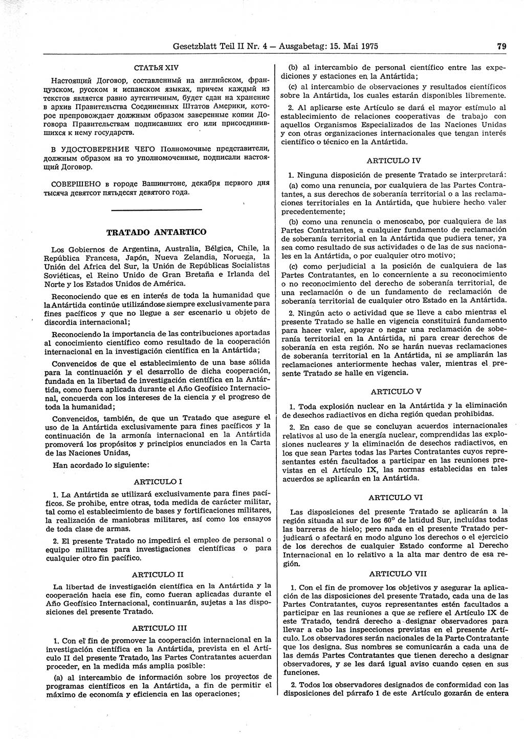 Gesetzblatt (GBl.) der Deutschen Demokratischen Republik (DDR) Teil ⅠⅠ 1975, Seite 79 (GBl. DDR ⅠⅠ 1975, S. 79)