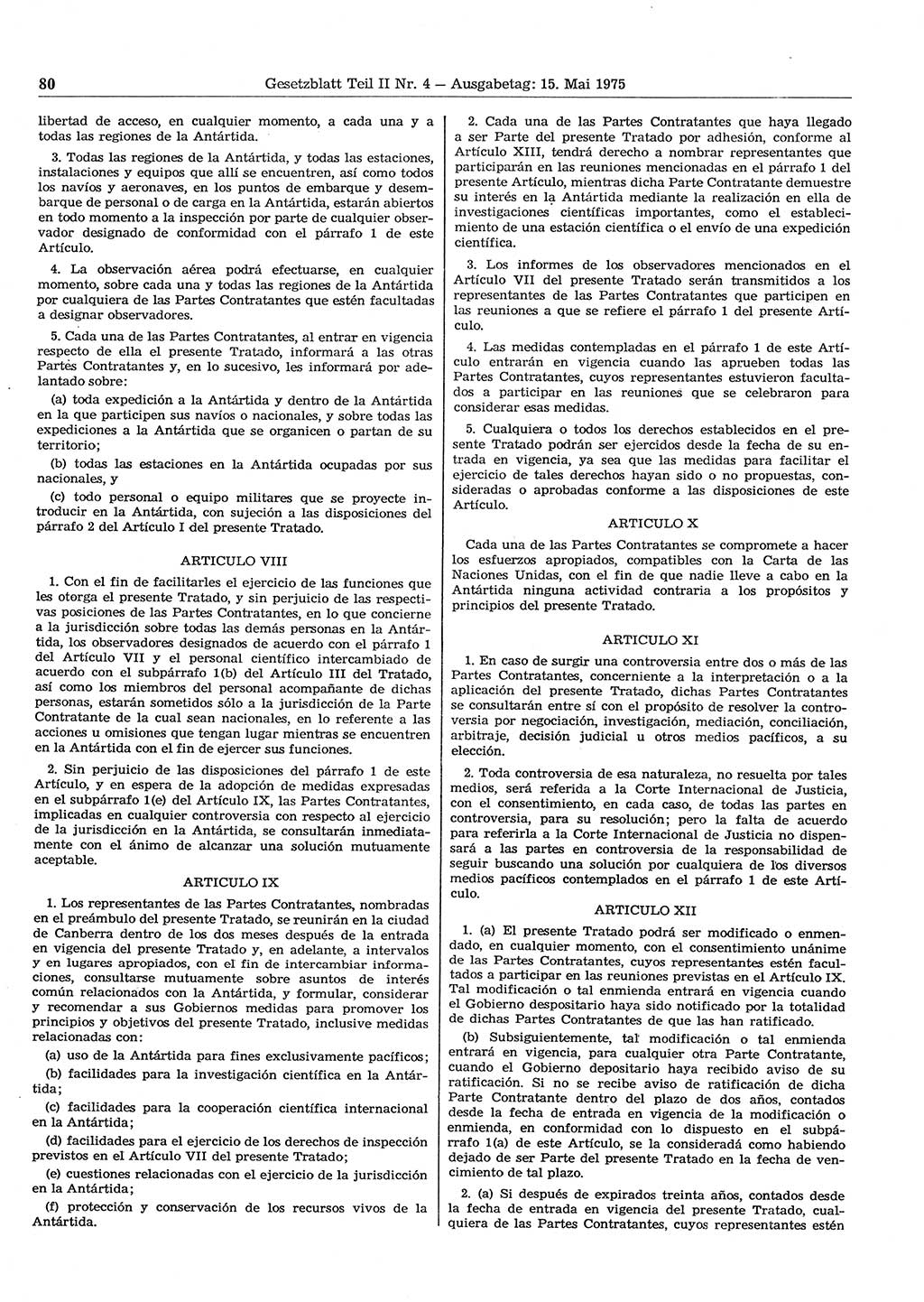 Gesetzblatt (GBl.) der Deutschen Demokratischen Republik (DDR) Teil ⅠⅠ 1975, Seite 80 (GBl. DDR ⅠⅠ 1975, S. 80)