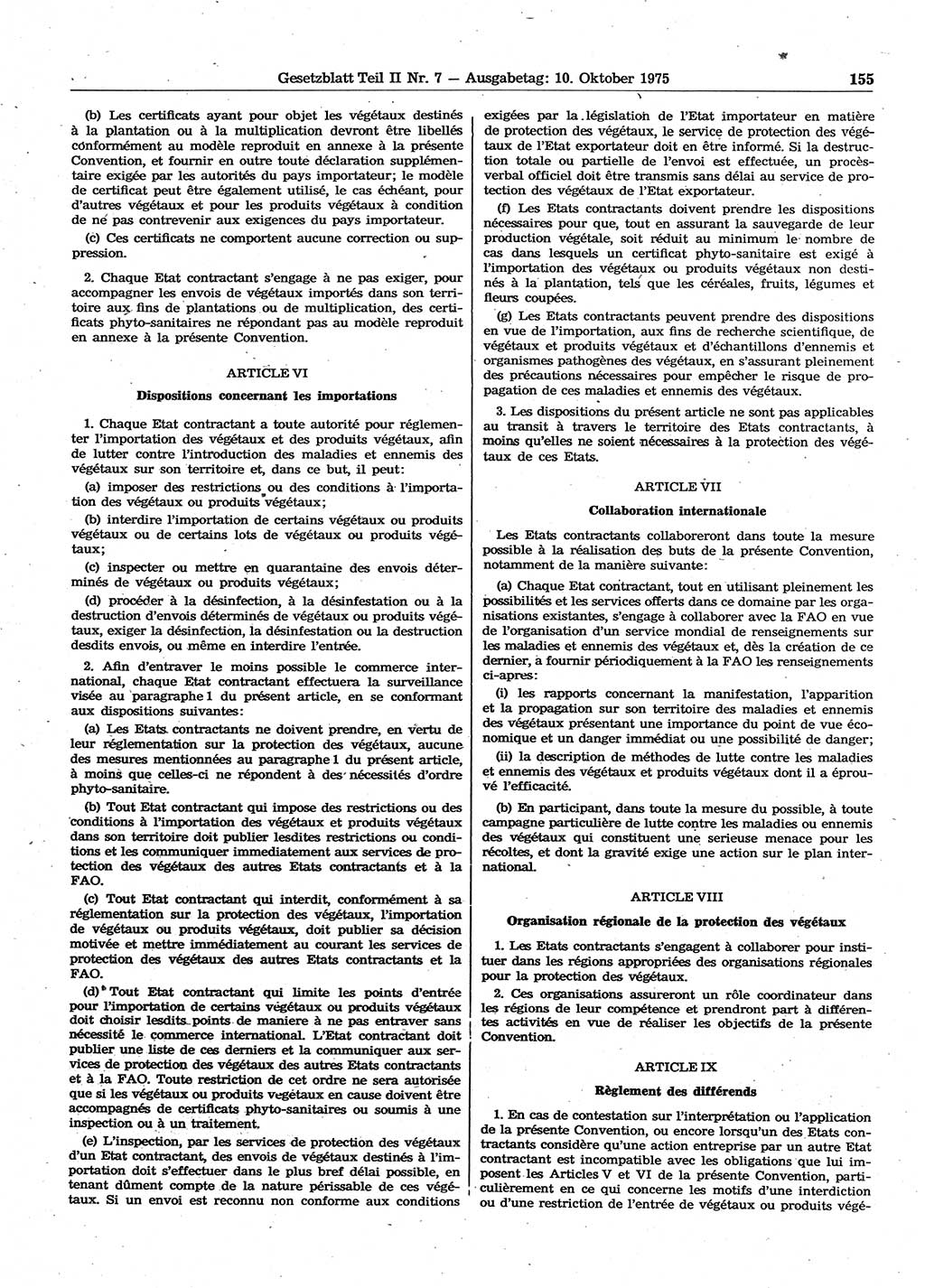 Gesetzblatt (GBl.) der Deutschen Demokratischen Republik (DDR) Teil ⅠⅠ 1975, Seite 155 (GBl. DDR ⅠⅠ 1975, S. 155)